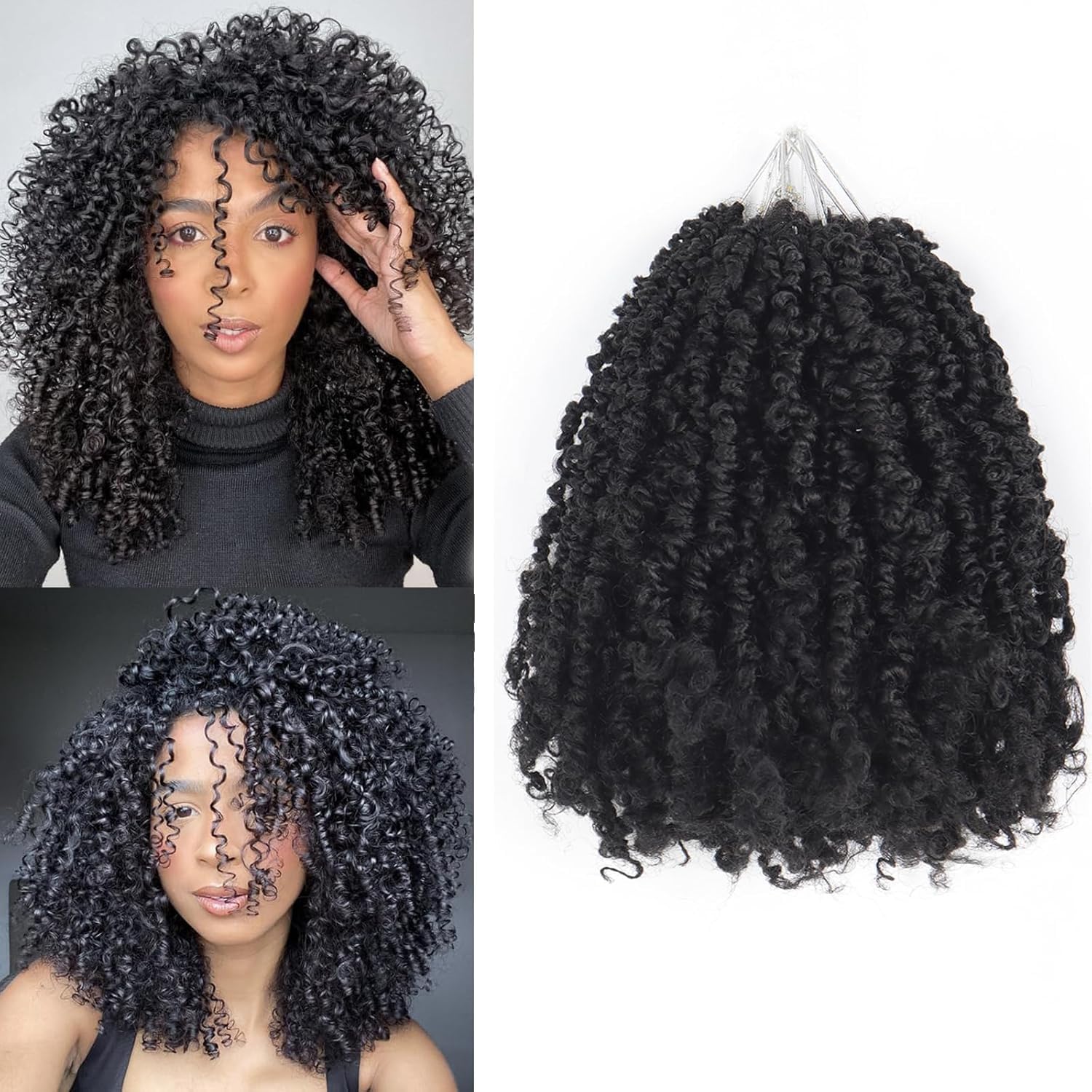 Shoobidoo 14 Inch Pre-looped Yanky Twist Crochet Hair 9 Packs Pre-twisted Passion Twist Crochet Hair Micro Spring Twist Crochet Hair Synthetic Crochet Hair Extensions