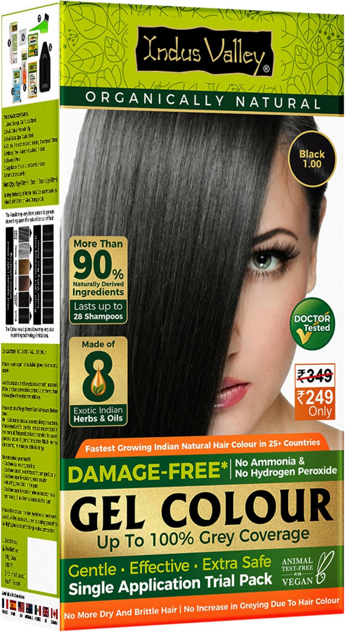 Indus valley Damage free Gel hair colour Trial Pack- Black