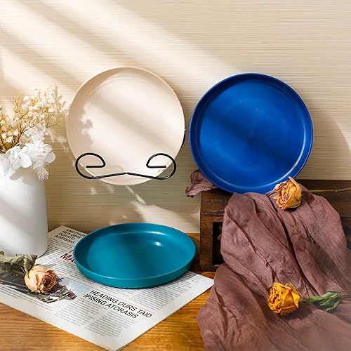 Miniatura 4 de Nuenen 4 soportes de pared de metal negro para caballete de exhibición horizontal, soporte de placa para colgar placas para pared, marco de fotos