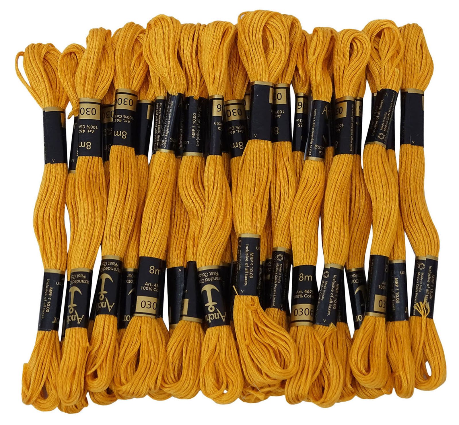 Iba Indianbeautifulart Yellow Anchor Stranded Cotton Thread Floss Cross Stitch Hand Embroidery Pack Of 25 Skeins