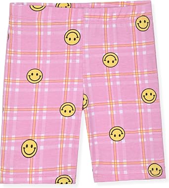 Dreamstar Girls Biker Shorts 6 Pack,Soft Cotton Blend, Pull Onstyle, Assorted, Printed,Solid, Comfortable Everyday Shorts