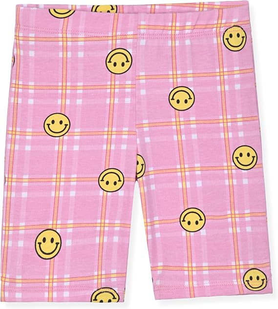 Dreamstar Girls Biker Shorts 6 Pack,Soft Cotton Blend, Pull Onstyle, Assorted, Printed,Solid, Comfortable Everyday Shorts