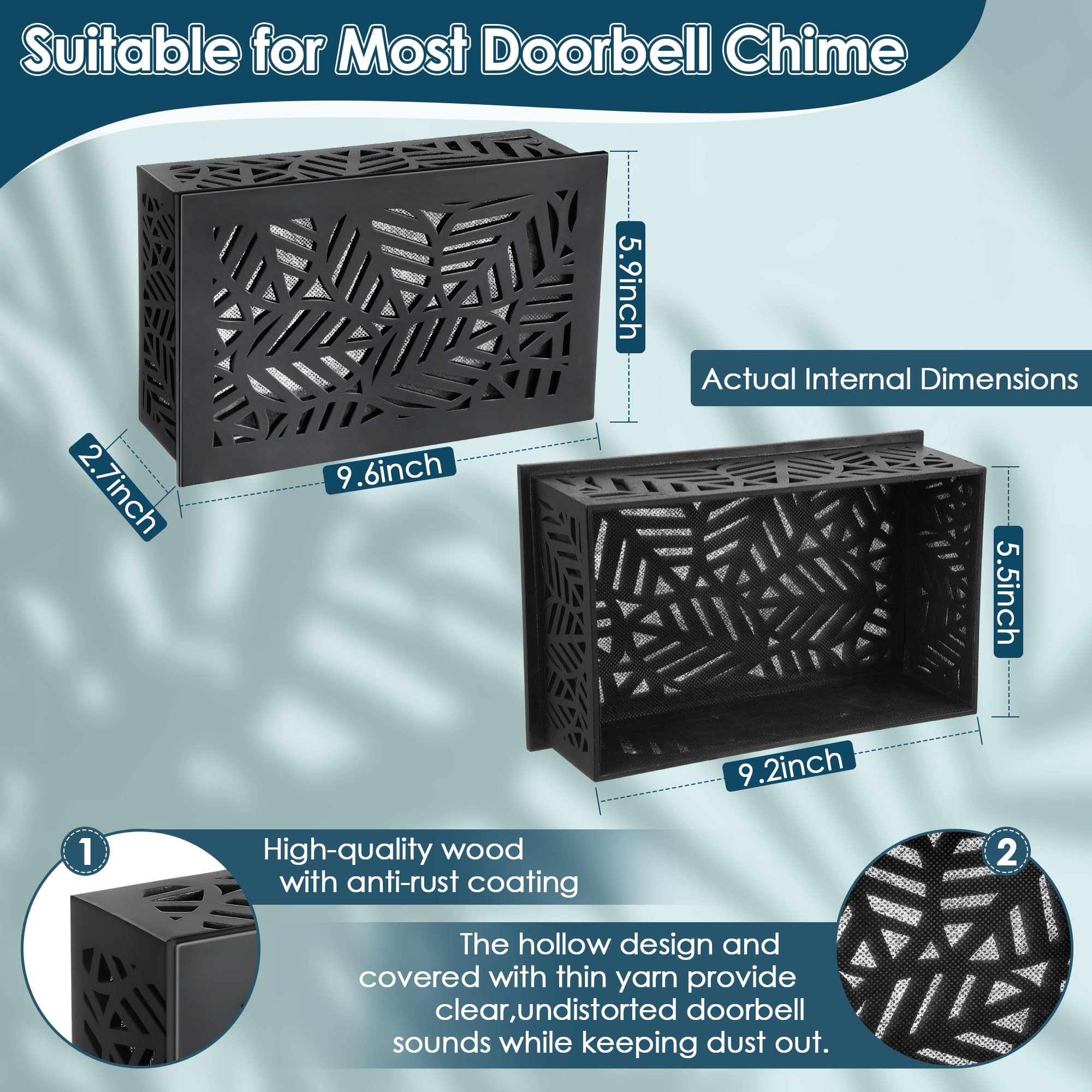 Saillong Door Bell Cover, Doorbell Cover Box Only For Wall Inside - View #2