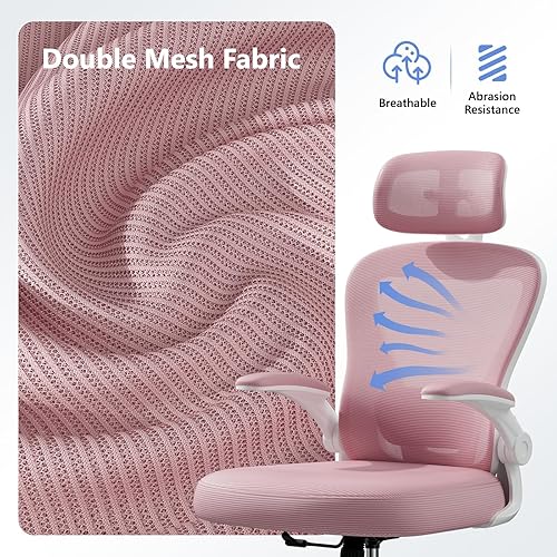 Miniatura 7 de Silla de escritorio para computadora, silla de oficina ergonómica M903 con ruedas, silla de oficina de malla con respaldo alto con soporte lumbar