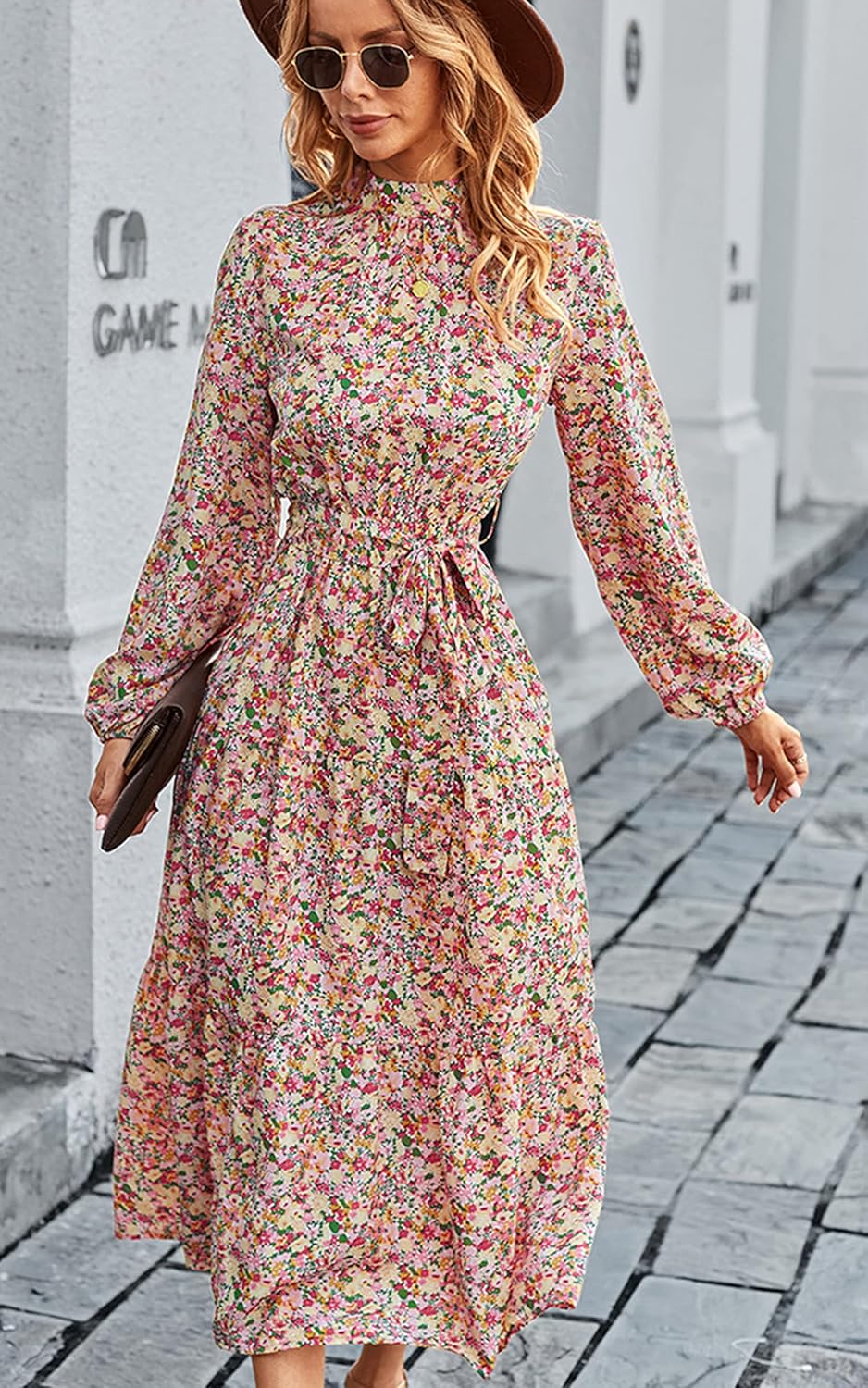 Floral Casual Flowy Midi Dress 