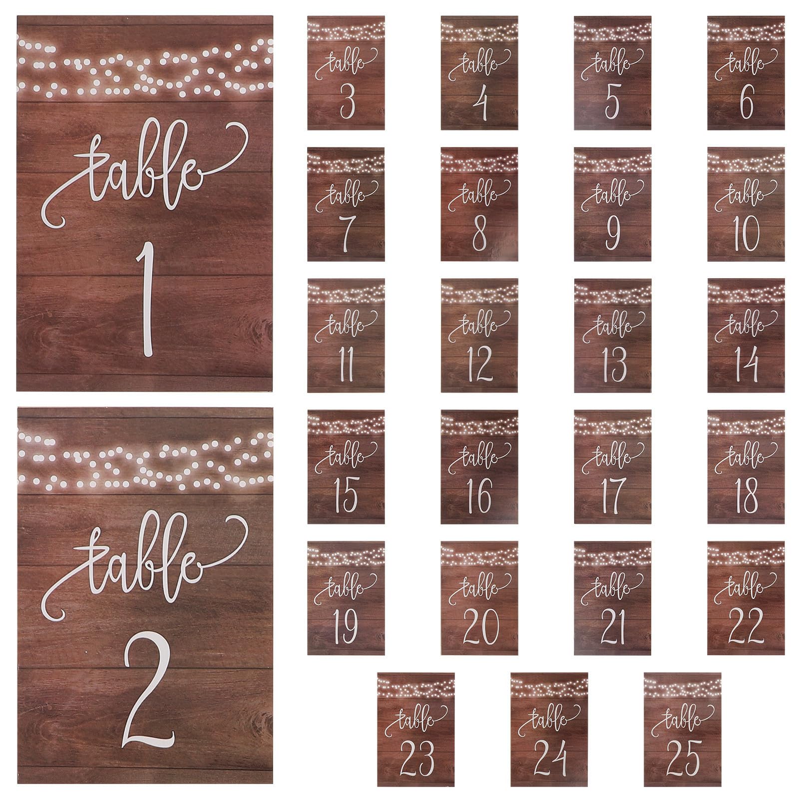 Piezas Letrero de Números de Mesa de Boda de Madera Marrón del 1