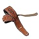 YUEKO Luxus-Leder Gitarrengurt, Rückseite aus superweichem Wildleder, 6,3 cm/2.5 breit, verstellbare Länge von 110.5 cm bis 142.2 cm, Rotbraun