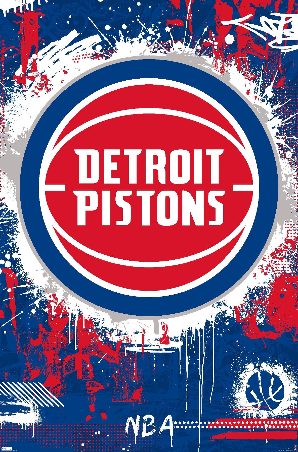 NBA Detroit Pistons - Maximalist Logo 23 Wall Poster, 34L" x 22.4W", Unframed Version