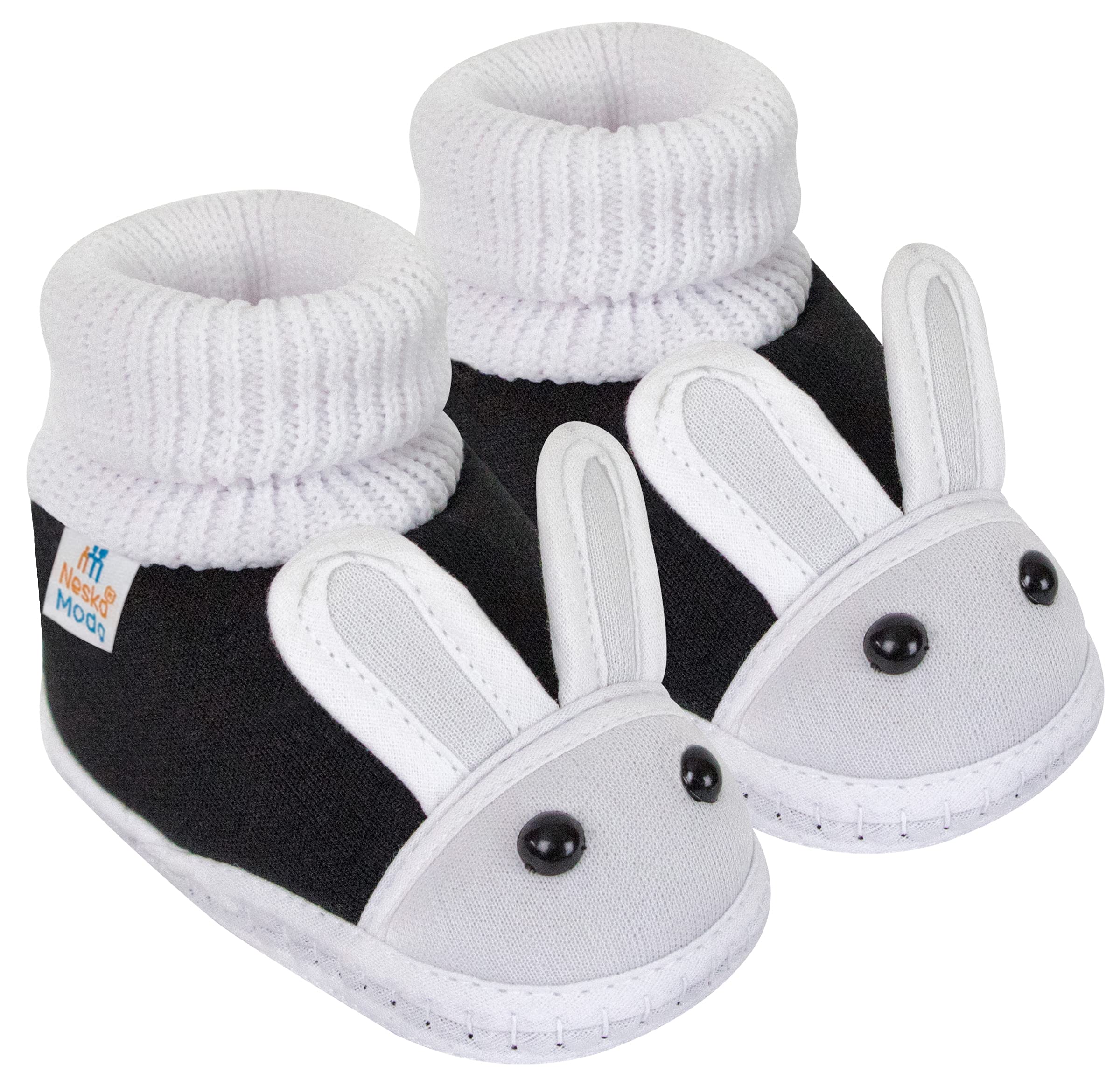 Neska Moda Unisex Baby Booties For 6 to 12 Months (White,Black) (B078V1TBF4) Amazon Price History, Amazon Price Tracker