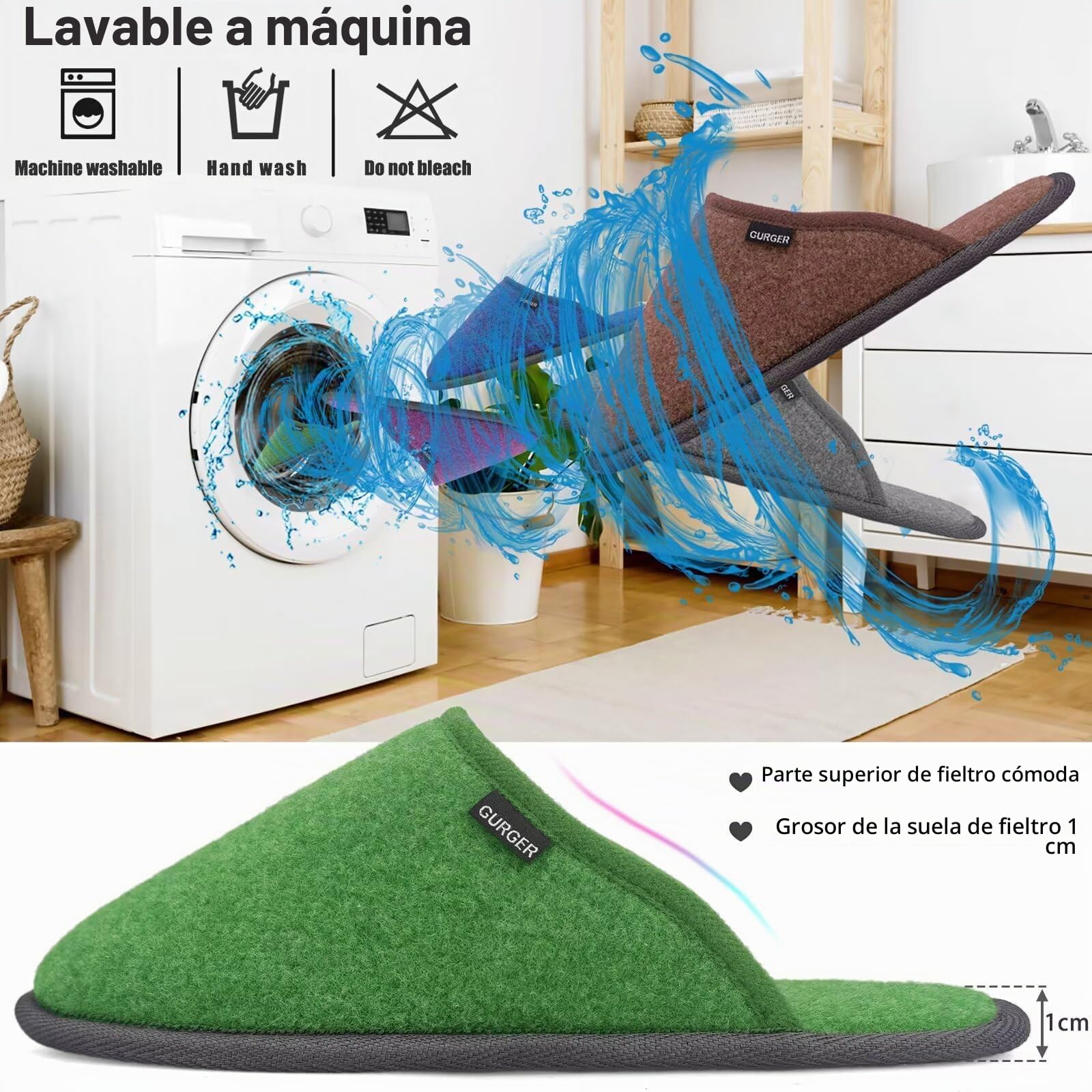 Zapatillas para Invitados Casa Lavables Antideslizantes Pantuflas para invitados, Hotel, Hogar