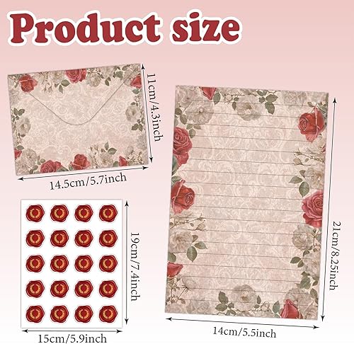 Miniatura 2 de El juego de 160 sobres de papel de papelería incluye 50 papeles de escritura forrados y 50 sobres con 60 calcomanías coloridas de puntos redondos,