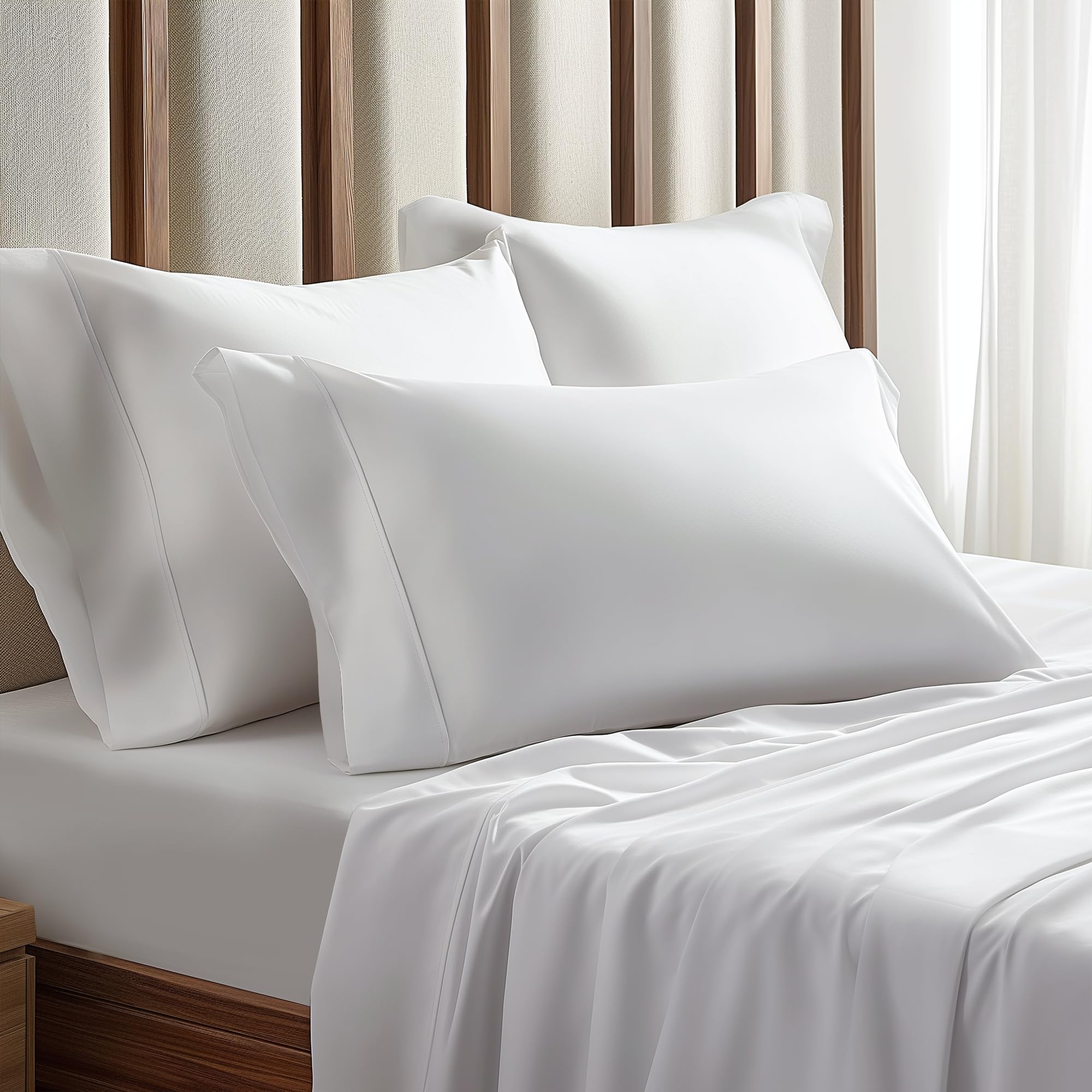 Simple Deluxe King Size Sheet Set 4 Piece Hotel Luxury Bed Sheets Wrinkle Free - Deep Pockets -