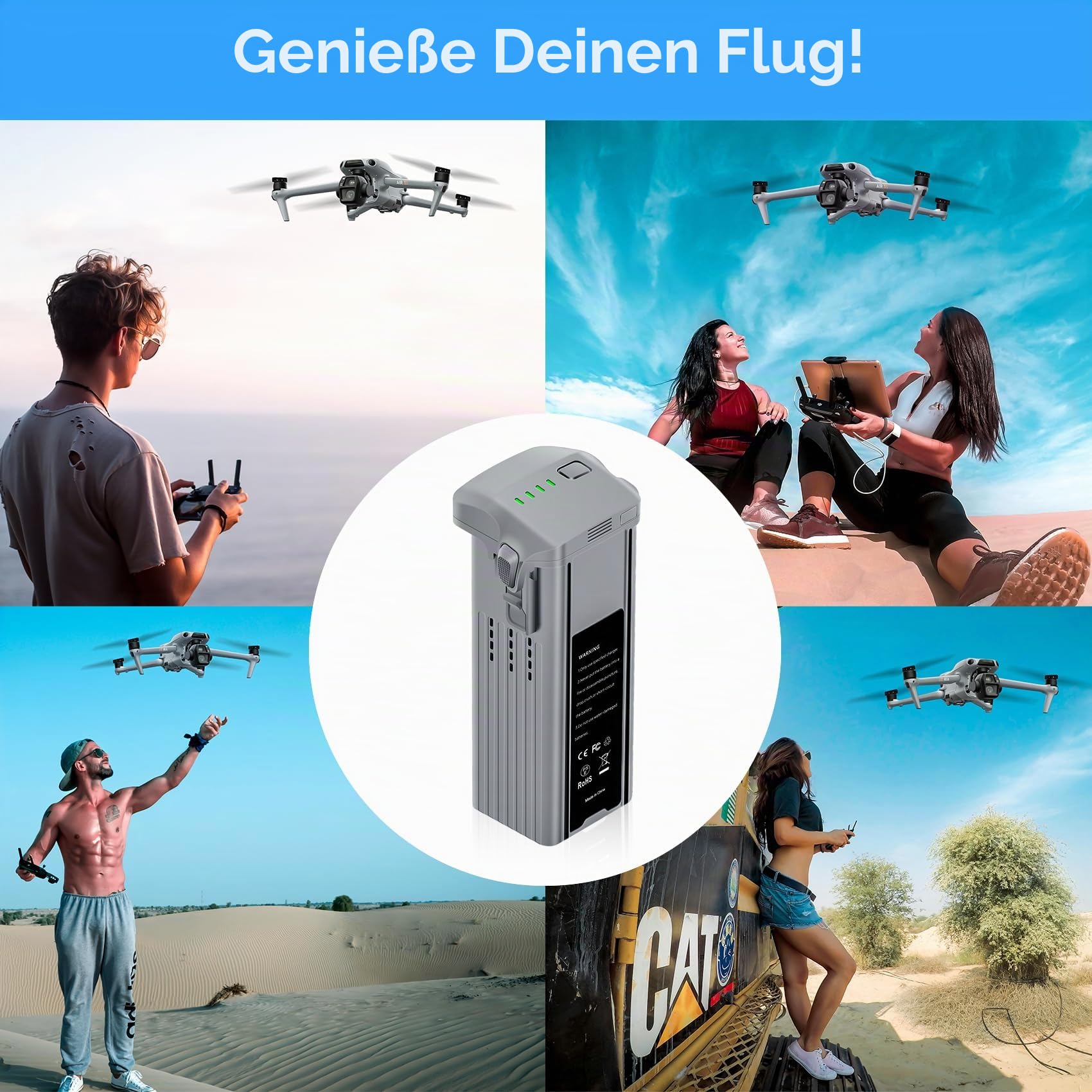 Air 3 Intelligent Flight Akku 1 Stück 14.76V 4241mAh Upgraded Drohnen Akku(45 Mins Max Flight Time) Tragbare Air 3S-Ersatzflugbatterie Vollständig kompatibel mit DJI Air 3 und Air 3S Drohne