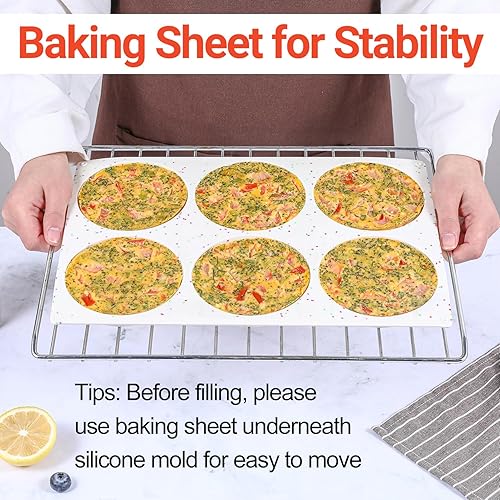 Miniatura 3 de Molde para magdalenas jumbo, molde extra grande de 4 pulgadas para hornear huevos para horno, moldes de silicona para sándwiches de desayuno,