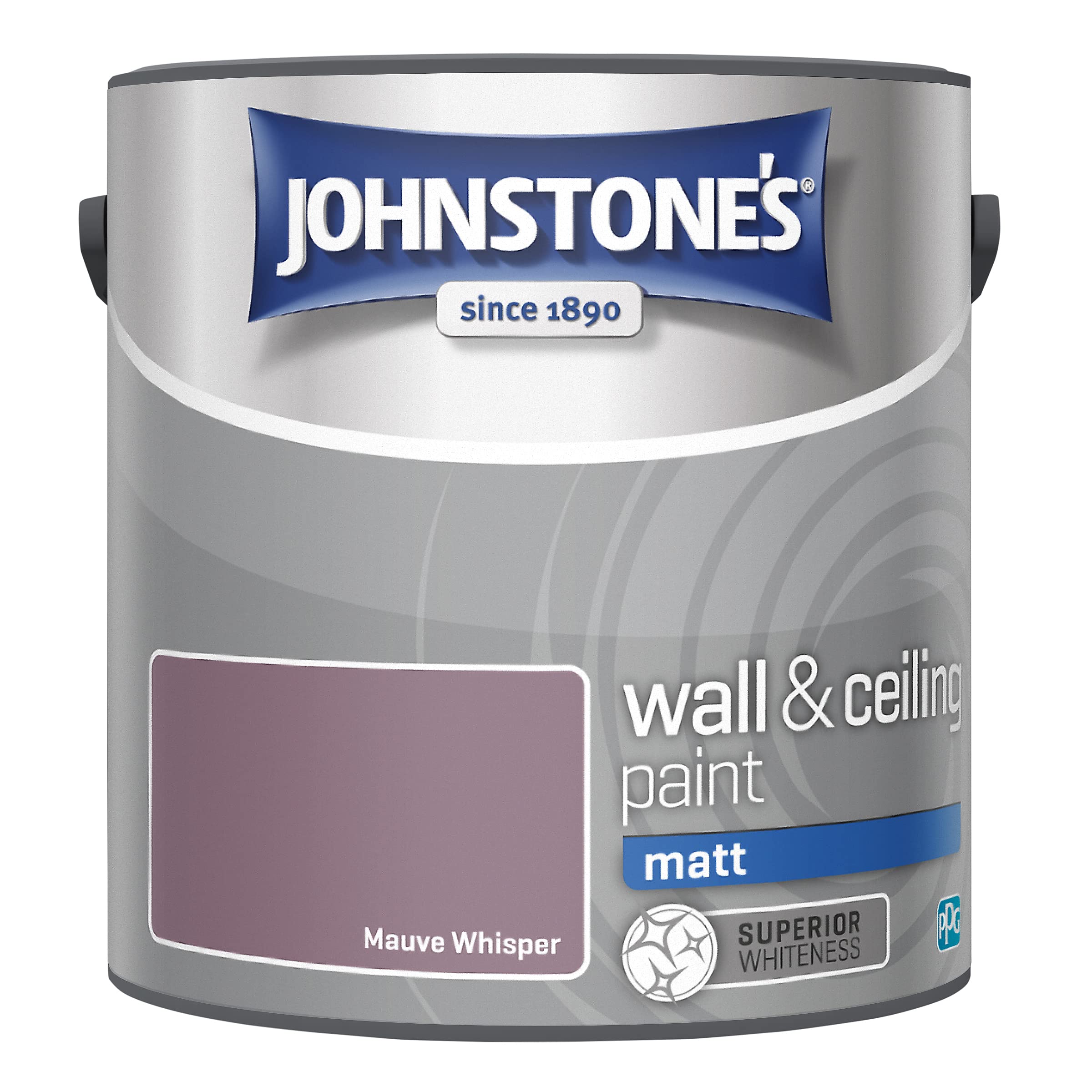Johnstone's - Wall & Ceiling Paint - Mauwe Whisper - Matt Finish - Emulsion Paint - Fantastic Coverage - Easy to Apply - Dry in 1-2 Hours - 12m2 Coverage per Litre - 2.5L (423765)