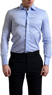 Tailor Dean Classic Shirt Men's Blue Button Down Shirt US S IT 48