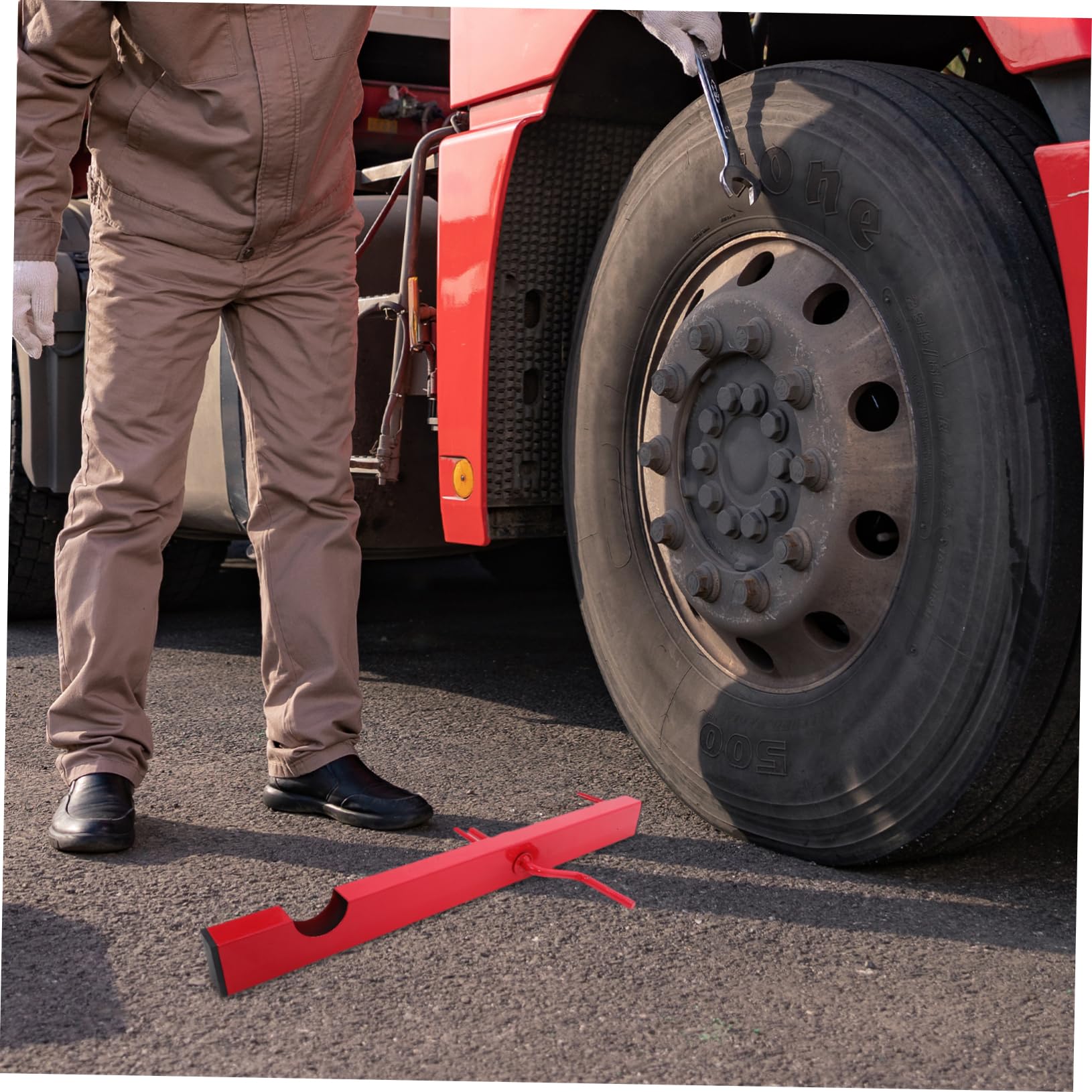 Enrouleur Manuel de Sangle pour Camion en Acier Rouge