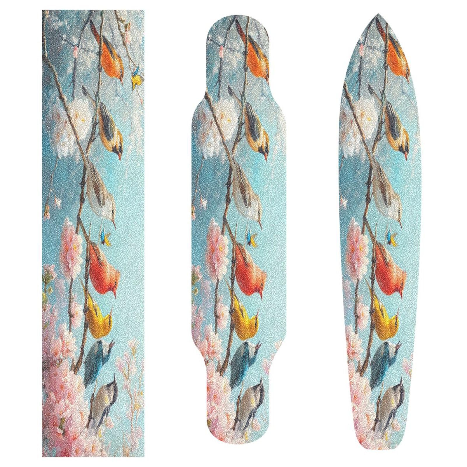 CZXW Spring Tree Birds Skateboard Grip Tape Non-Slip Longboard Griptape Skate Board Tapes Sheet for Decor 44