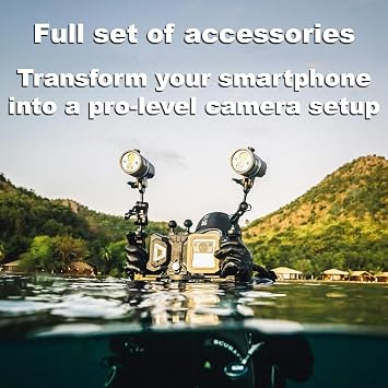 DIVEVOLK Underwater Touchscreen Housing Seatouch 4 Max Diving Phone Case compatiable for iPhone 12/12 Pro/12 Pro Max/13/13 Pro/13 Pro Max/14/14 Pro/14 Pro Max/15/15 Pro/15 Pro Max