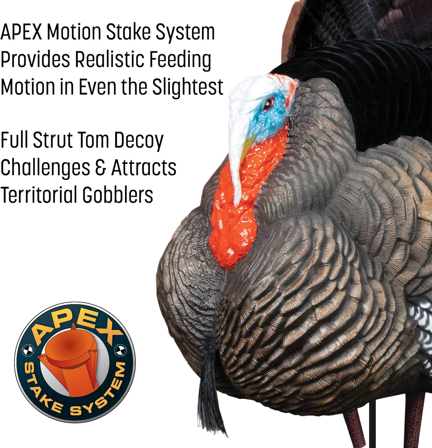 Higdon Outdoor Full Stut Tom Turkey Decoy マグネット取り外し可能ファン付き トルコハンティング用