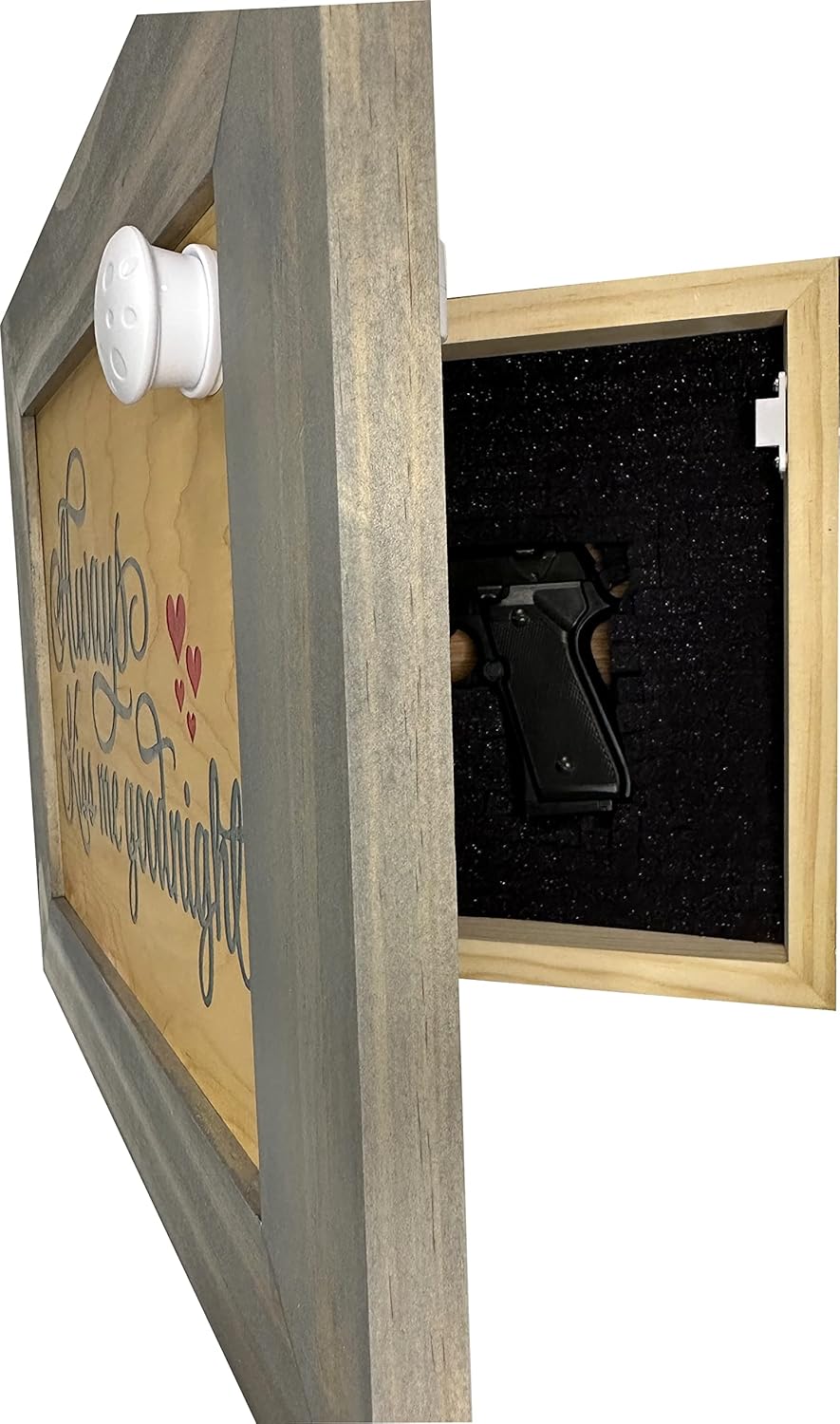 Concealed Gun Storage Cabinet - Always Kiss Me Goodnight Wall Decor Hidden Gun Cabinet by Bellewood Designs