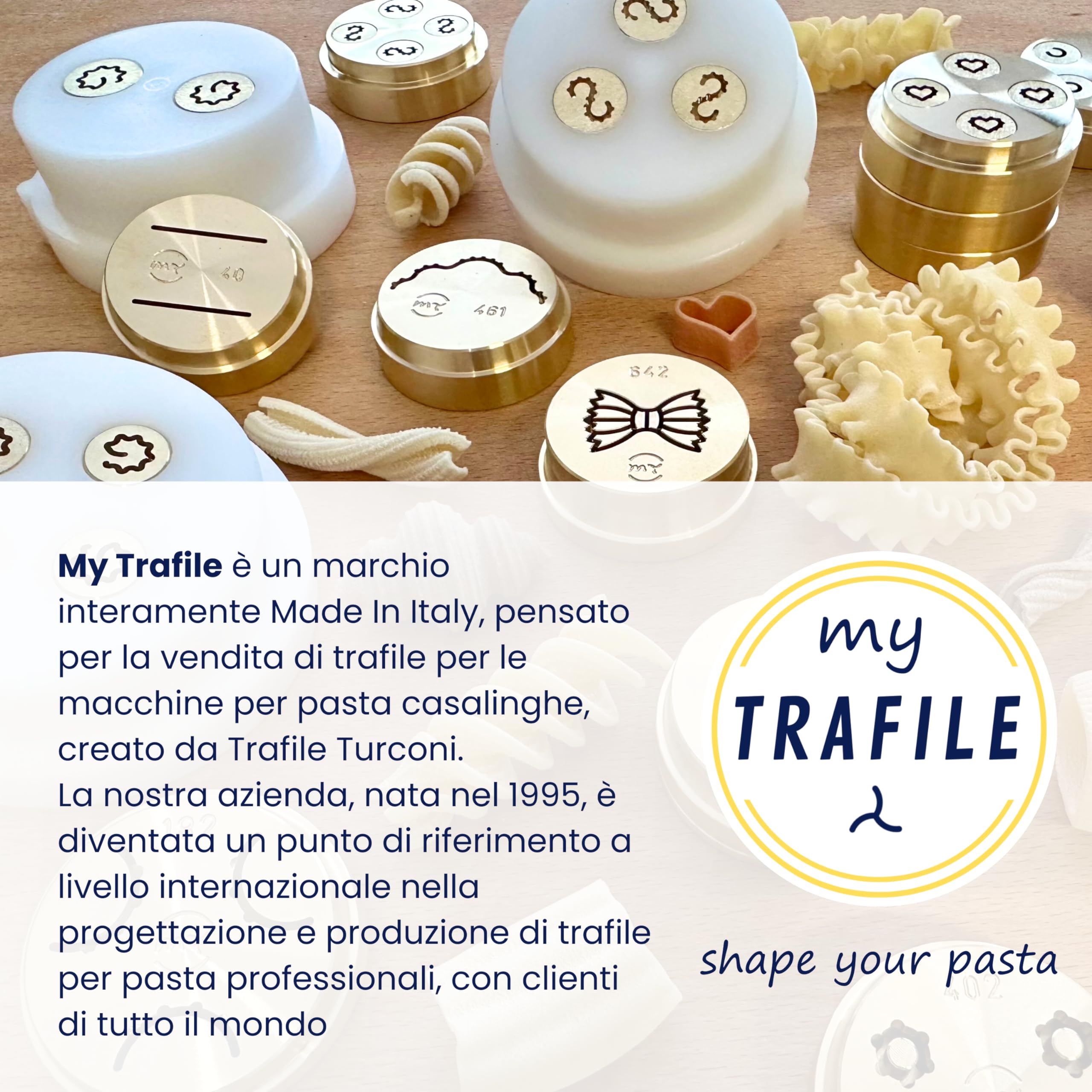 My Trafile - Trafila Linea Pro N°220 Casarecce 9 mm in POM con inserti professionali compatibile con Philips Pasta Maker Avance/7000 series