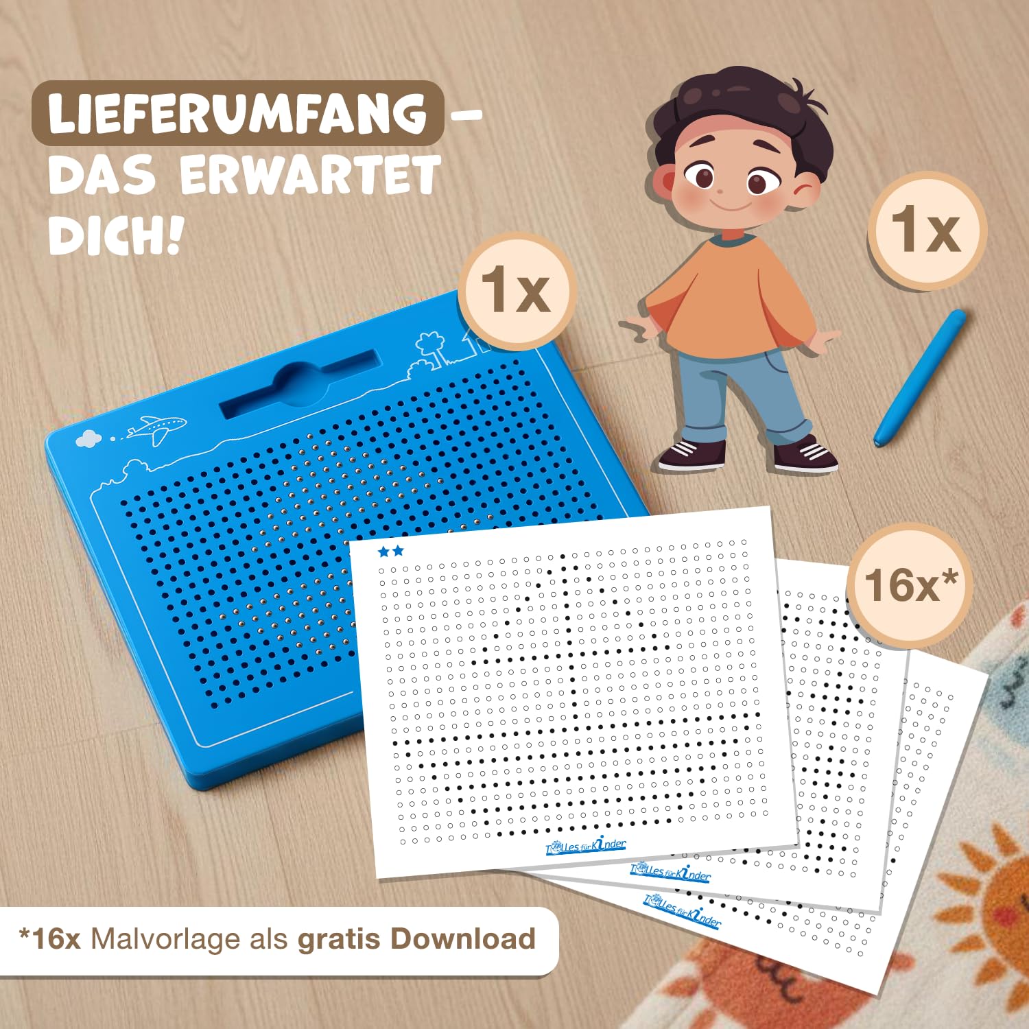 Magnetspiel für Kinder - Zaubertafel mit Kugeln und Stift - Tolle Beschäftigung Kinder ab 3 - Das magische Magnet Spiel für die stressfreie Autofahrt