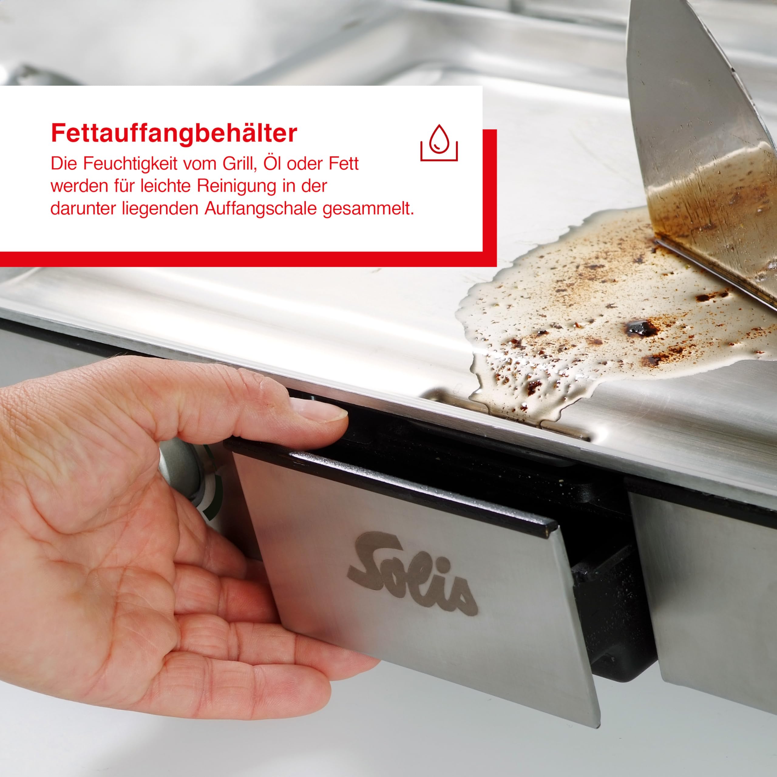 Solis Teppanyaki@Home 795 Tischgrill Elektrogrill Plancha Grillplatte mit Glocke Zwei Heizzonen 8 Personen