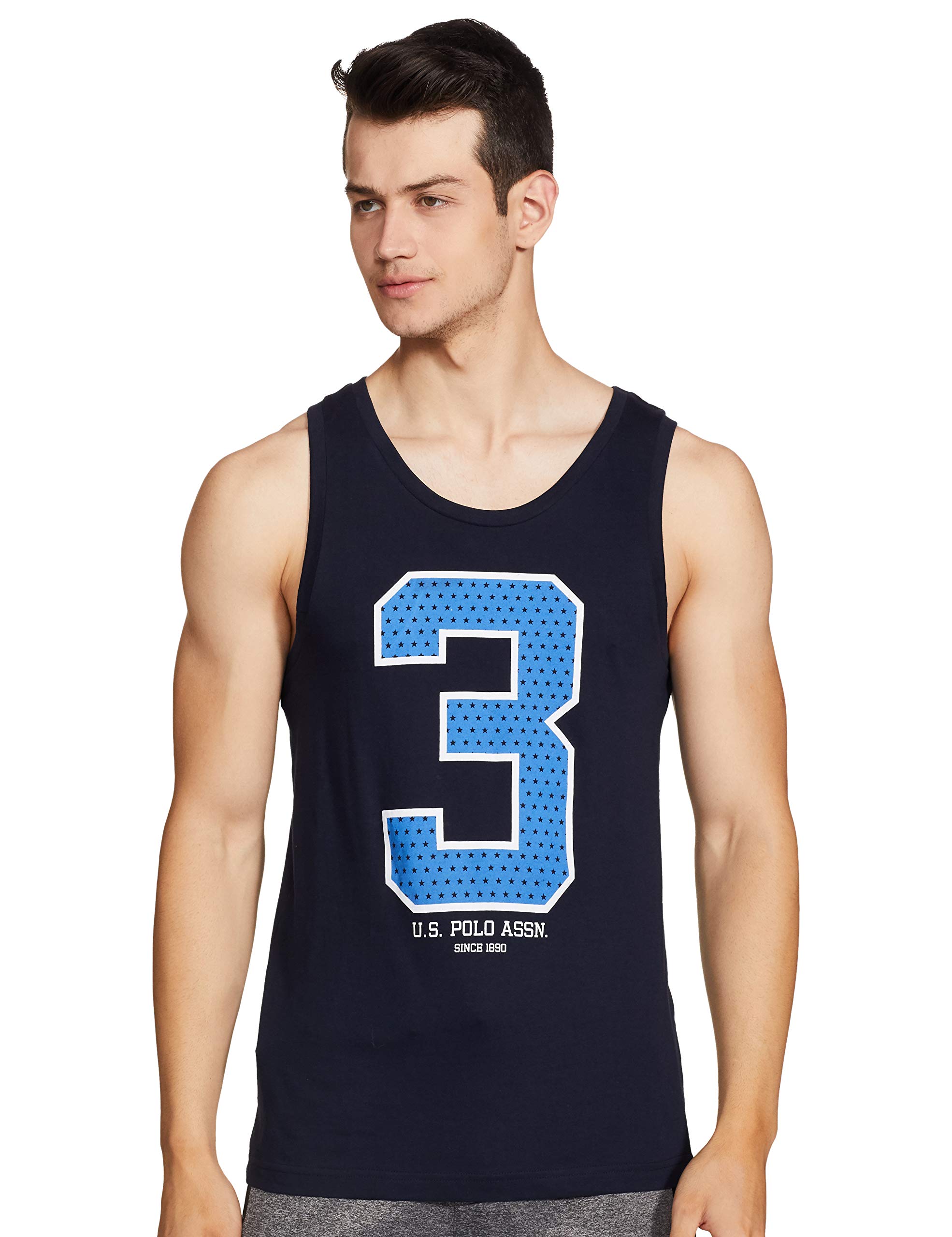 Men Cotton Regular Fit Brand Print 1617 Vest - Pack of 1