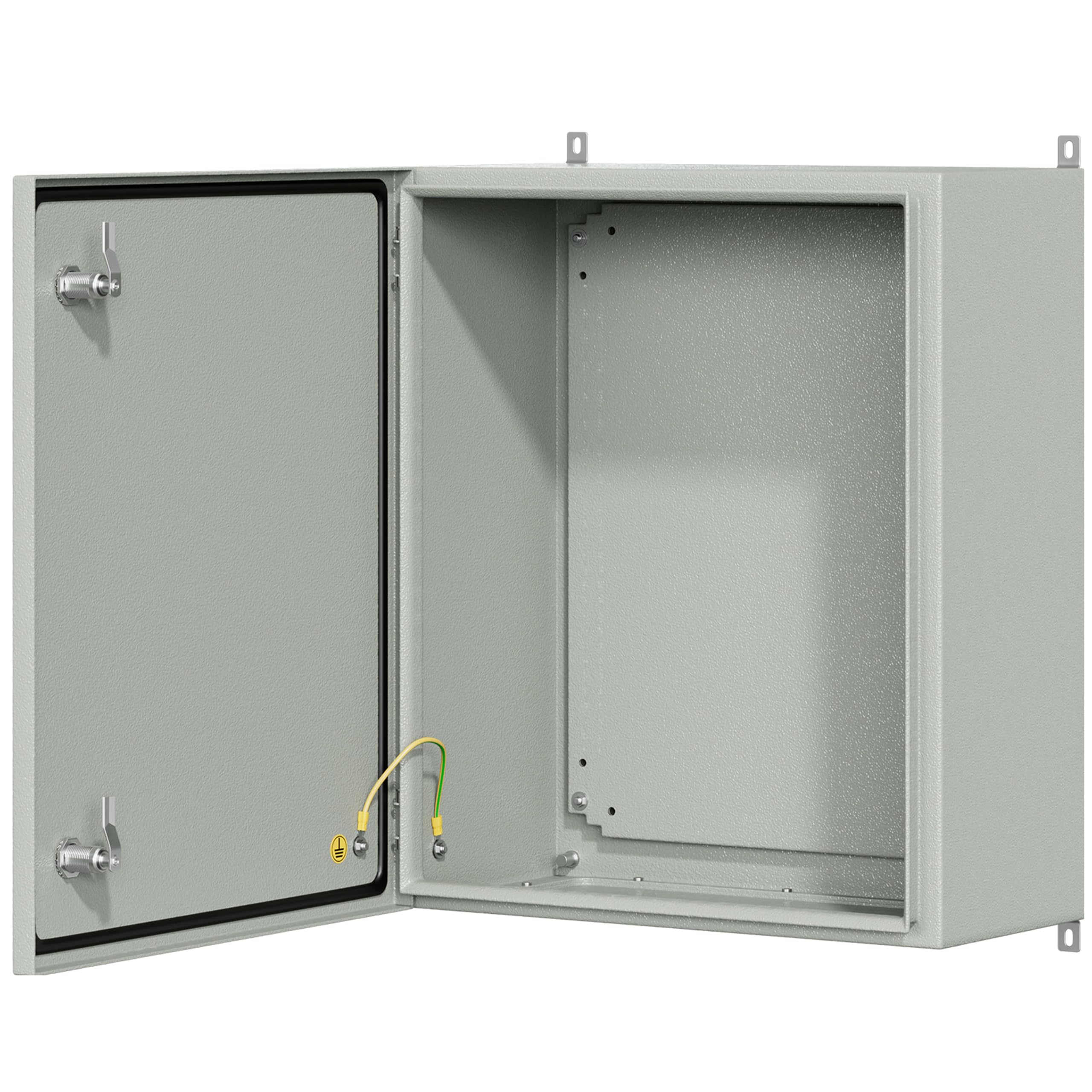 Abzweigdose, IP65 wasserdichtes Metallgehäuse Verteilerdose Verteilerkasten für elektrische Projekte, inklusive Montageplatte und Wandhalterung (61 x 50 x 25 cm)