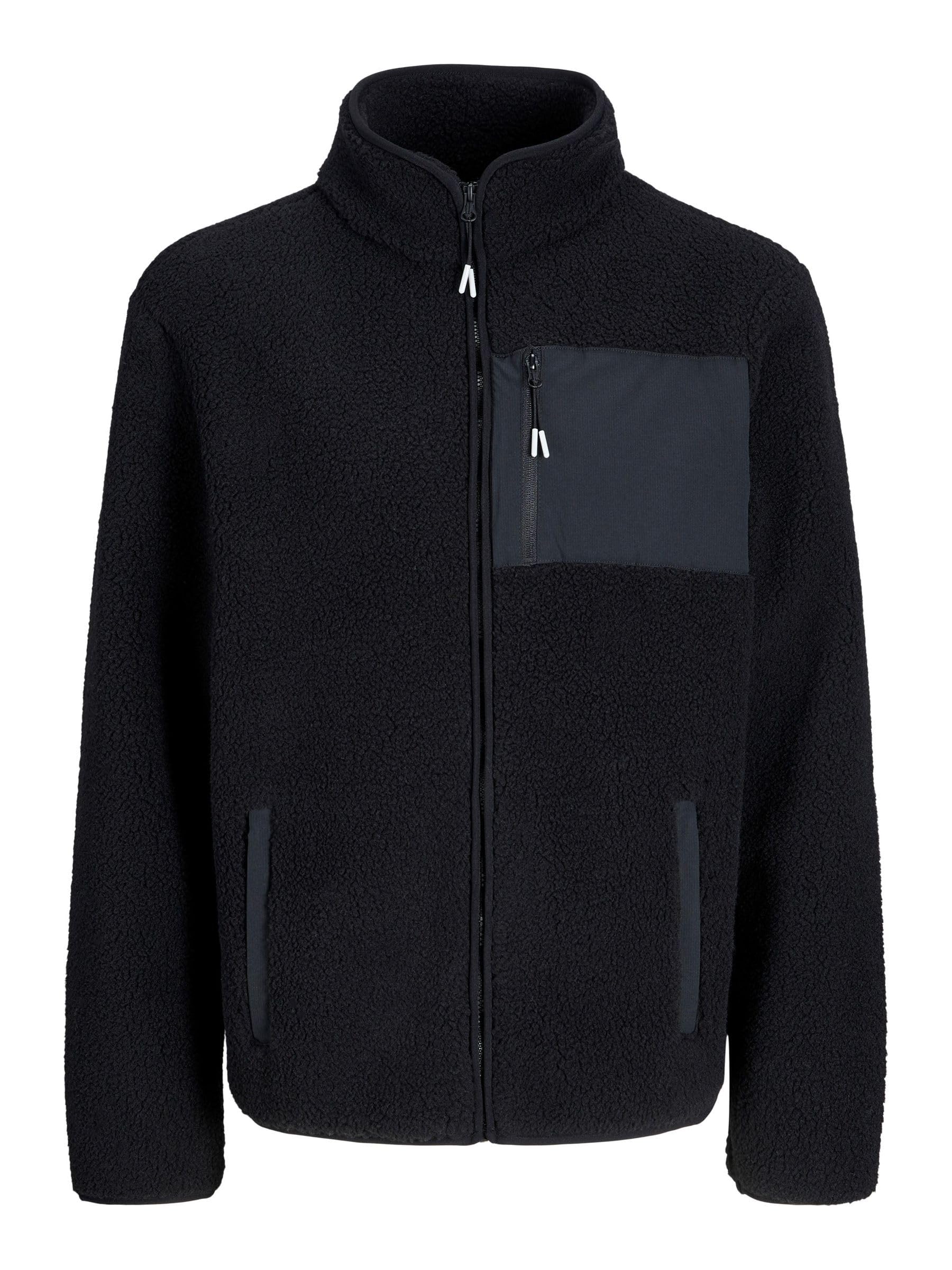 Jack & Jones Men's Black Fleece Jacket Fleece Jacket L, L