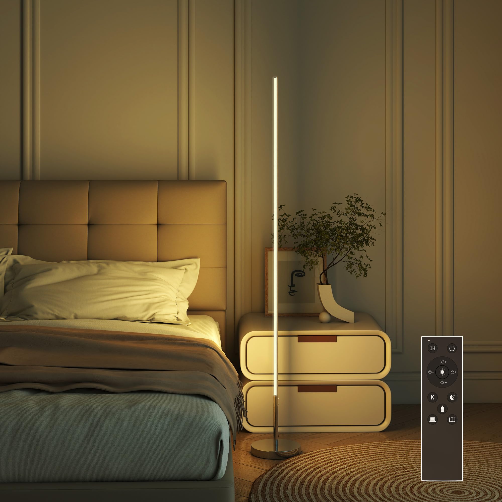 Homcom Unisex White Modern Standing Lamp With Shade & Foot Switch,