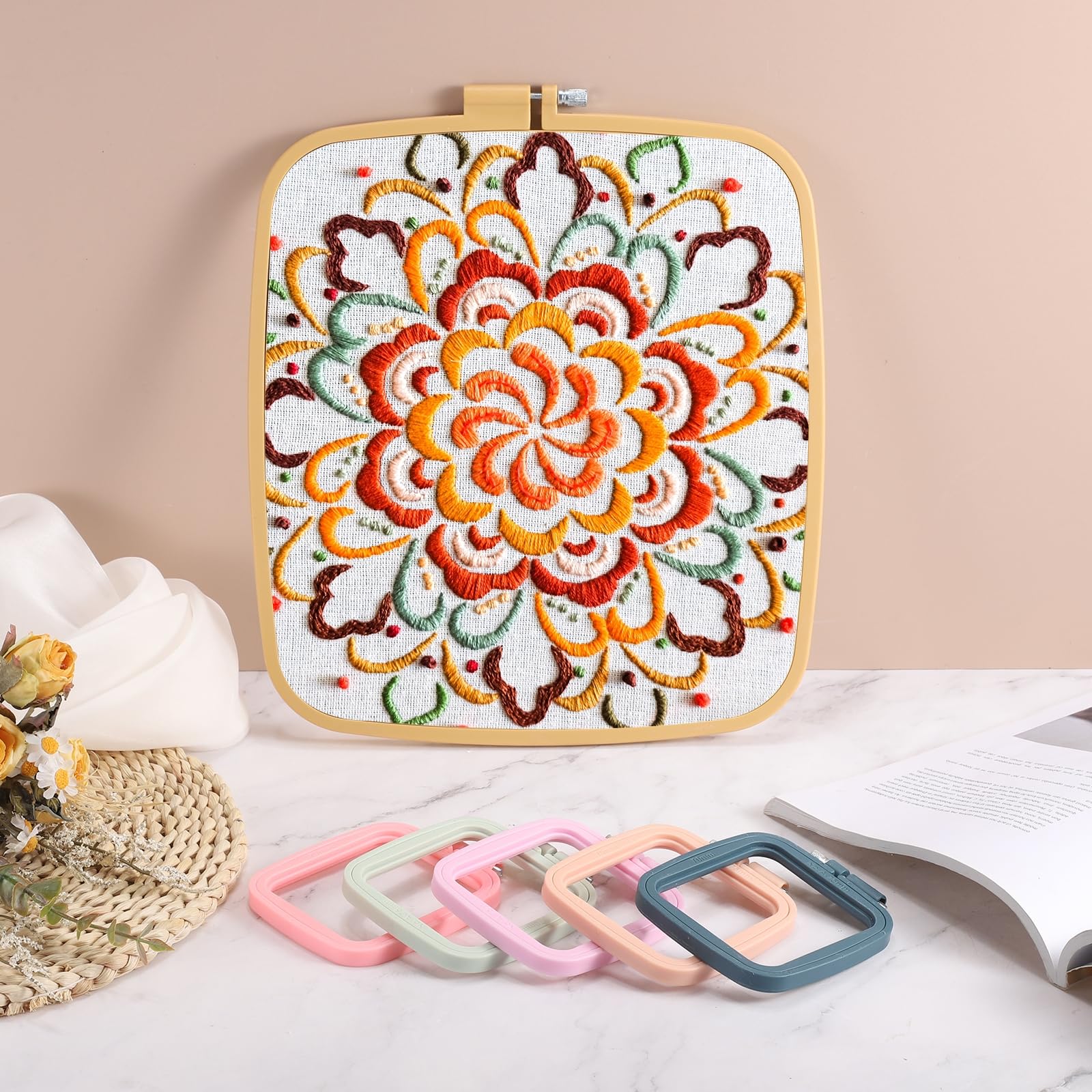 Amazon.co.jp: PATIKIL 刺繍枠 7 x 7.5cm カラフル刺しゅう枠