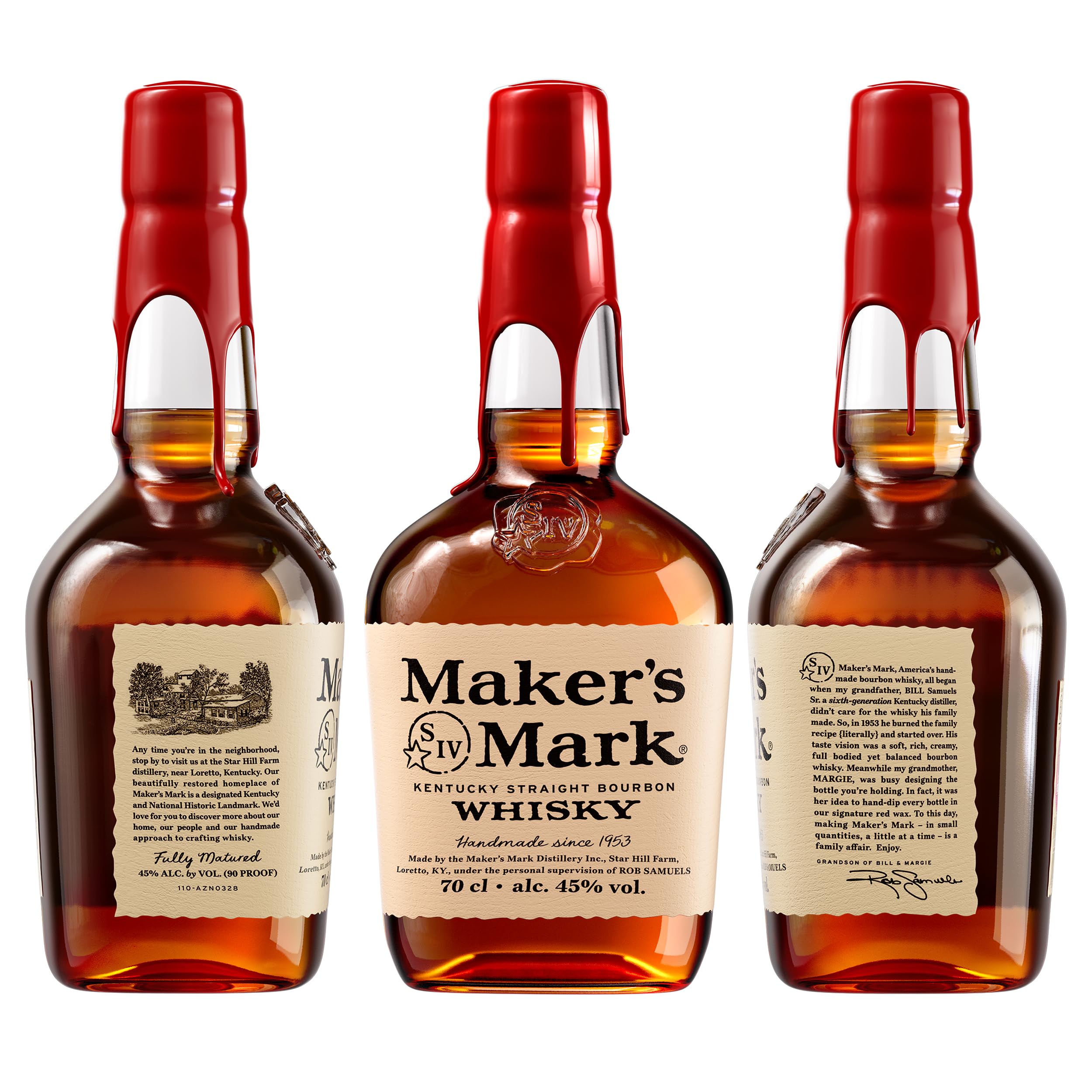 Maker's Mark | handgemachter Kentucky Straight Bourbon Whisky | weicher und vollmundiger Geschmack | 45% Vol | 700ml Einzelflasche