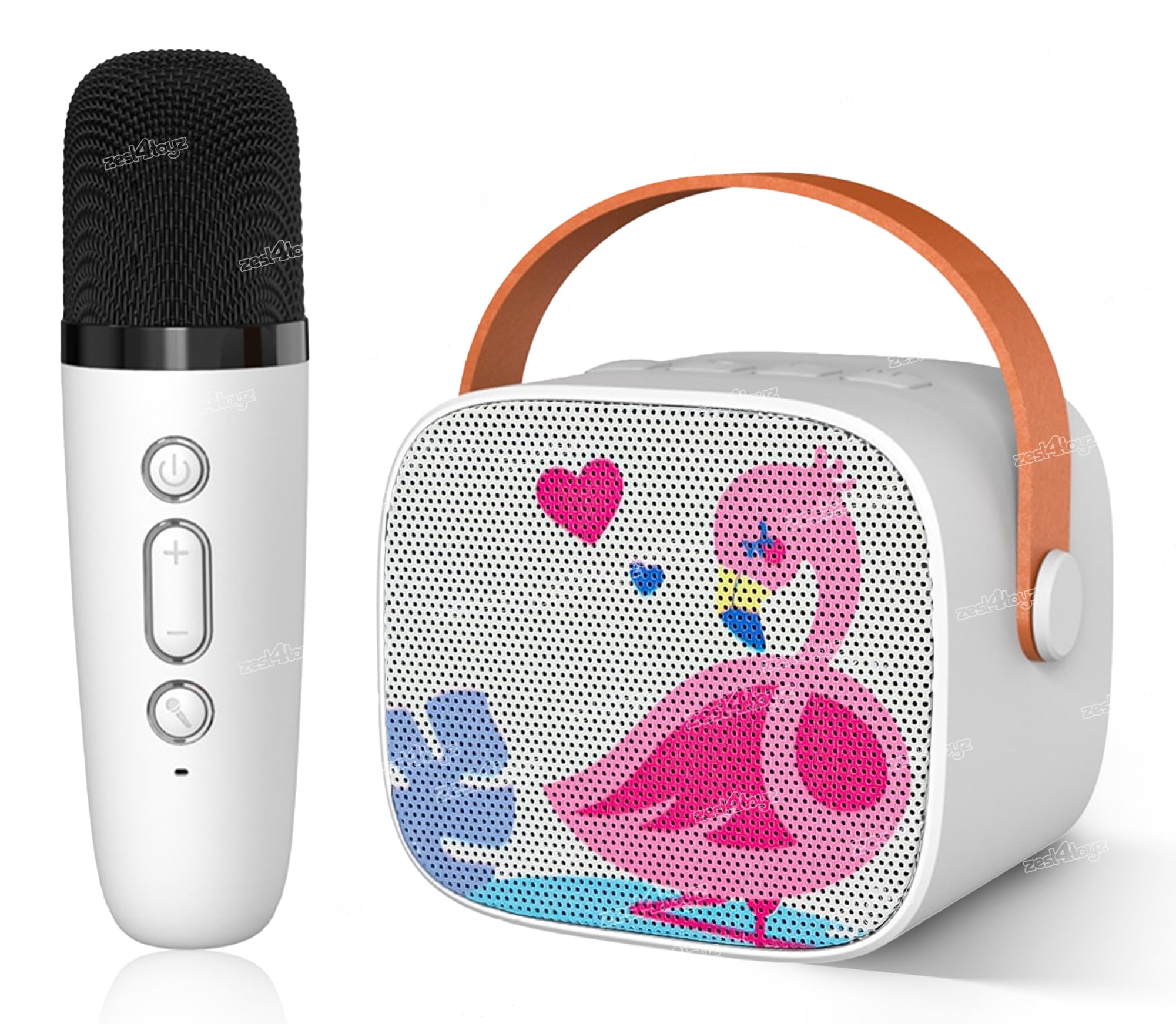 Zest 4 Toyz Kids Speaker Karaoke Machine with Handheld Mics,Learning Toy with Voice Recording, Bluetooth and USB, Birthday Gift - White (B0CKNGNWMR) Amazon Price History, Amazon Price Tracker