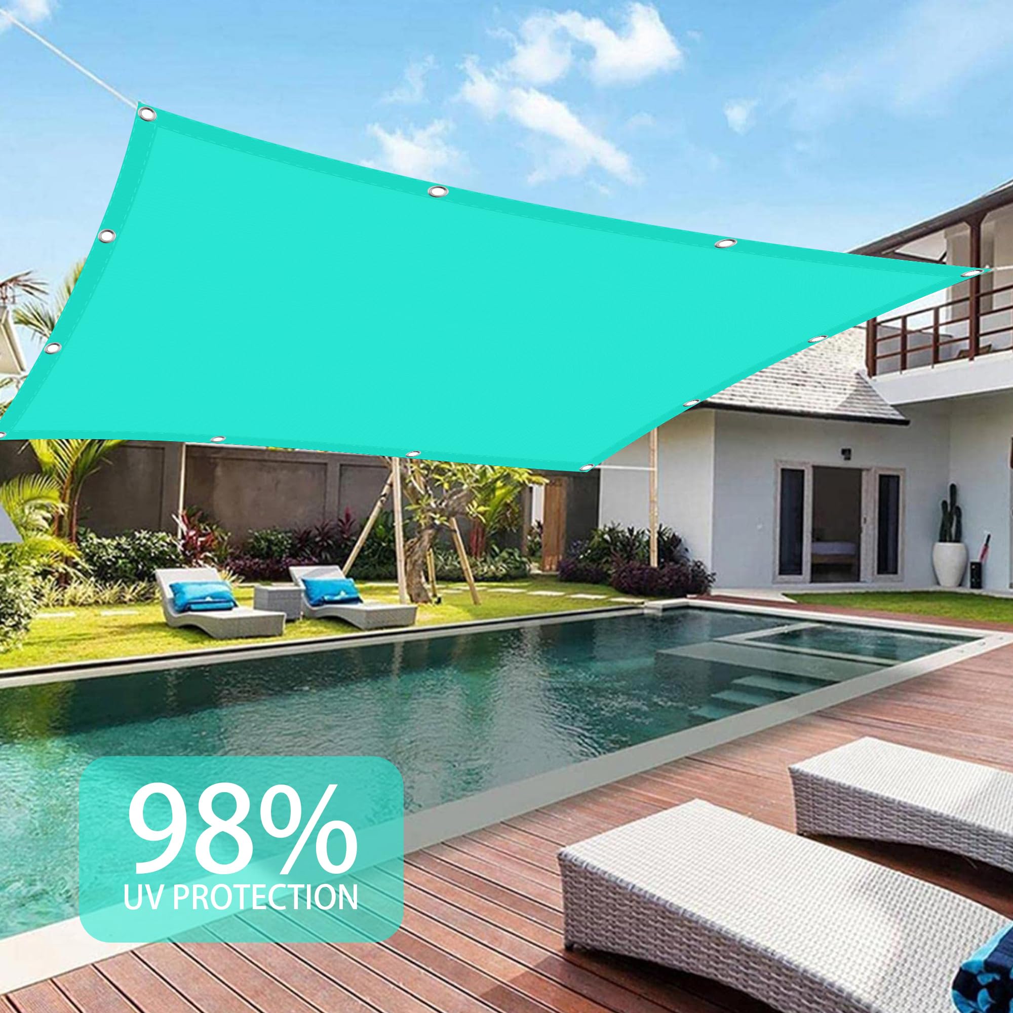 Sunblock Schaduwnet 120 x 450 cm Waterafstotend 98% Uv-Blok Zonnezeil