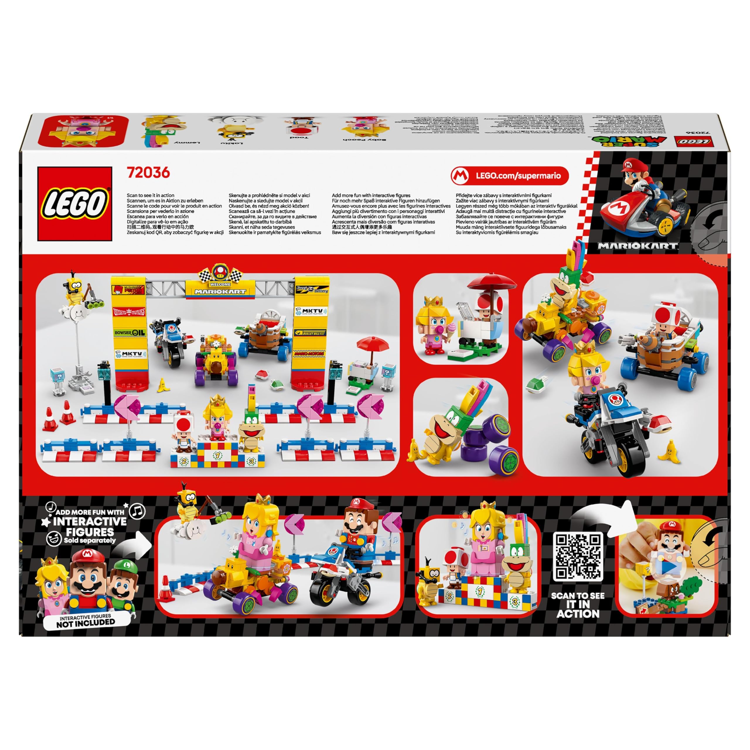 LEGO Super Mario Mario Kart– Zestaw Baby Peach i Grand Prix 72036 | Gokarty z gry, zestaw klocków dla dzieci, prezent dla fana Mario, interaktywna zabawka dla 8-latka, 823 elementy