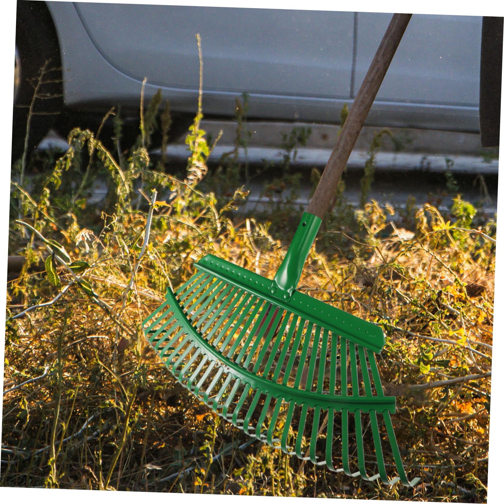 UPKOCH Gartenrechen Laubharke Handrechen Metall 25 Zähne Robuster Laubbesen Gartenlaubrechen für Pflanzen Gemüse Obstbäume Terrasse Rasenpflege