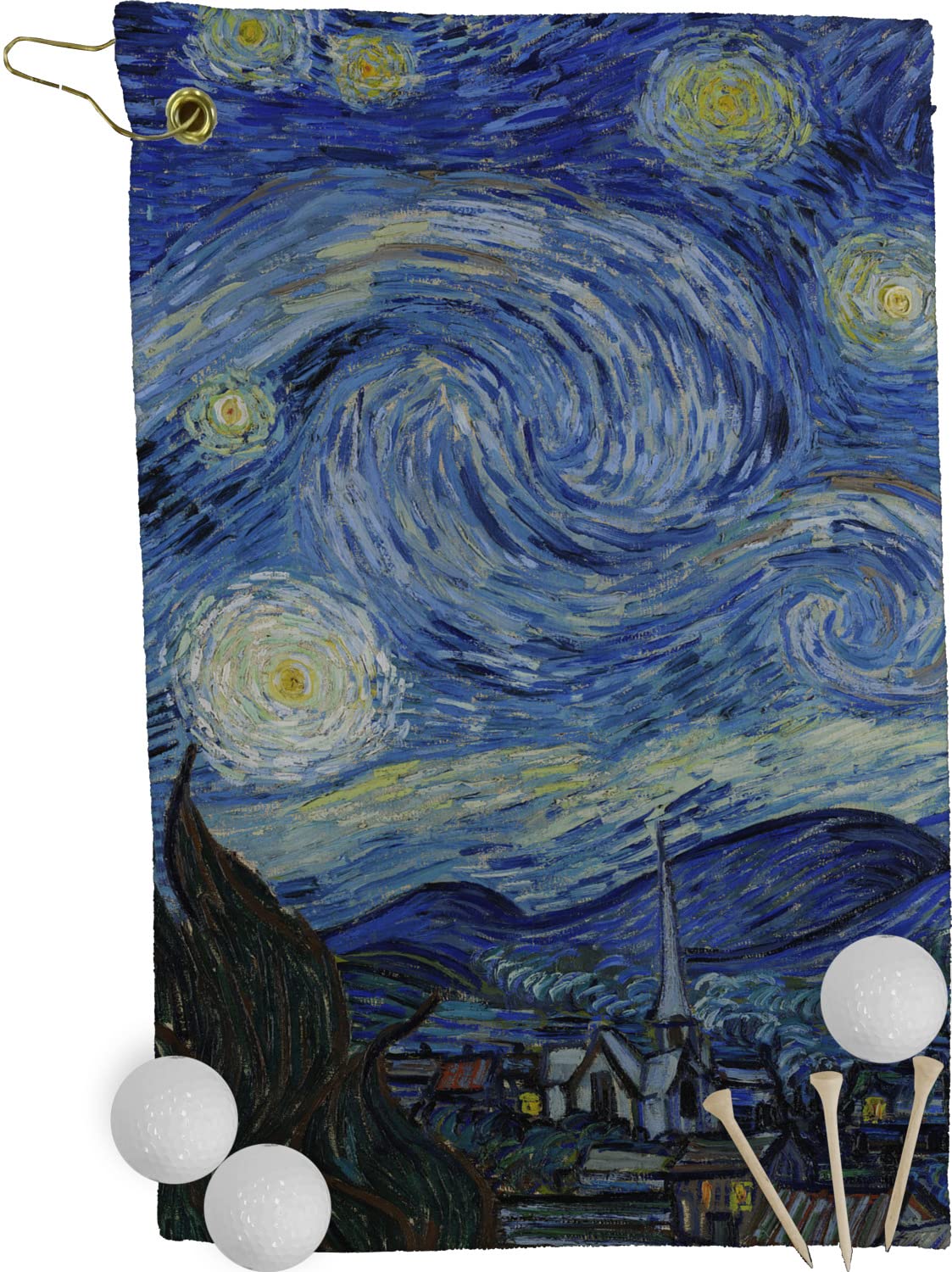 RNK Shops The Starry Night (Van Gogh 1889) Golf Towel - Poly-Cotton Blend - Small