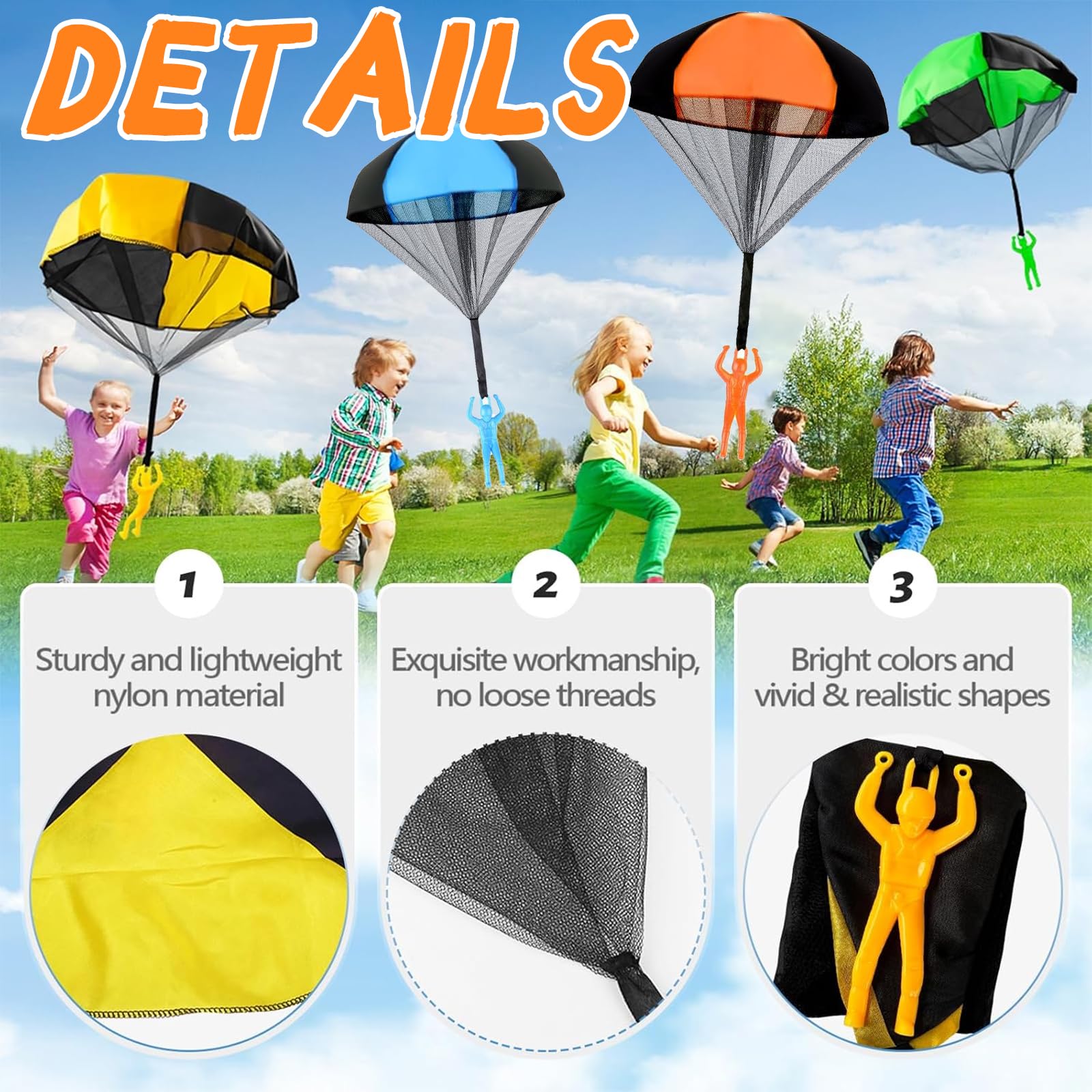 Parachutiste Fluo-Coti Jouets grossiste en jouets de kermesse, fête d'école et petits jouets pour anniversaire