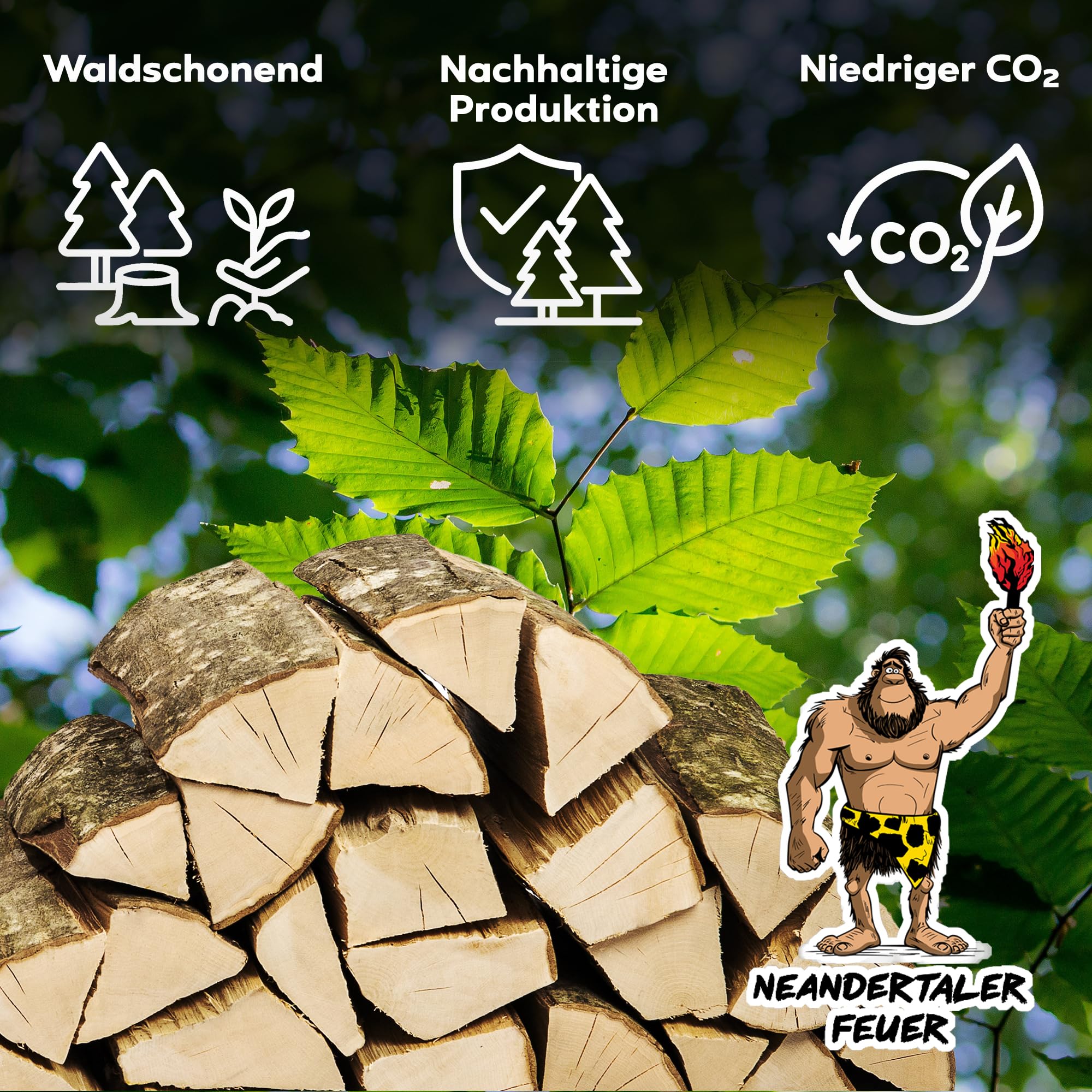Brennholz Kaminholz Hartholz - 1RM Box 25 cm Holz für Kamin Ofen Pizzaofen Grill Smoker Kaminofen Holzofen | 1 Raummeter Feuerholz Buchenholz auf Palette | Firewood Woodfire