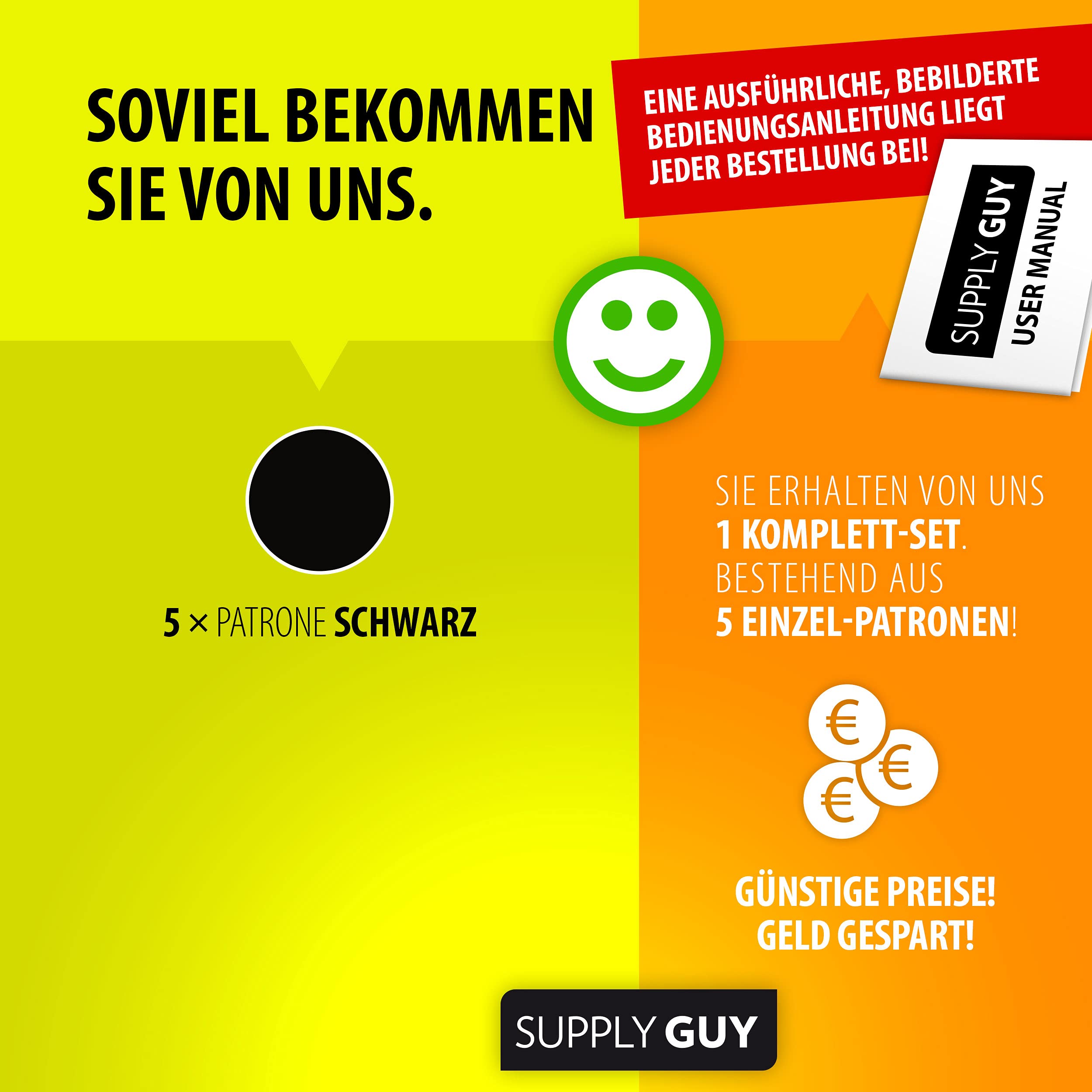 Supply Guy 5er Pack Druckerpatronen Kompatibel Mit Brother LC-1240/1220 Schwarz | Für DCP & MFC Serie