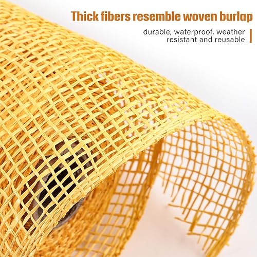 Vista 29 de 3 rollos de malla decorativa de arpillera de poliéster de 10 pulgadas de ancho, rollos de cinta decorativa de poliéster para decoración de coronas