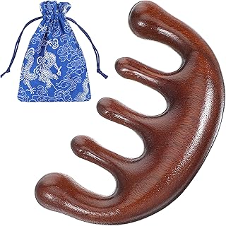 Quilax Wooden Scalp Massager, Loc Comb Wooden Massage Comb for Hair Growth Head Massage Tool Hair Massager Scalp Wide Tooth Comb with Gift Bag