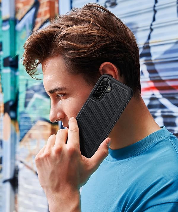 FNTCASE for Samsung A17/16 Case - Magnetic Galaxy A17 Phone Cover with Screen Protector, Anti-Slip Textured, TPU+PC Dual Layer Shockproof, Military Grade Drop Protection (Black) by FNTCASE - Used condition - Image 7