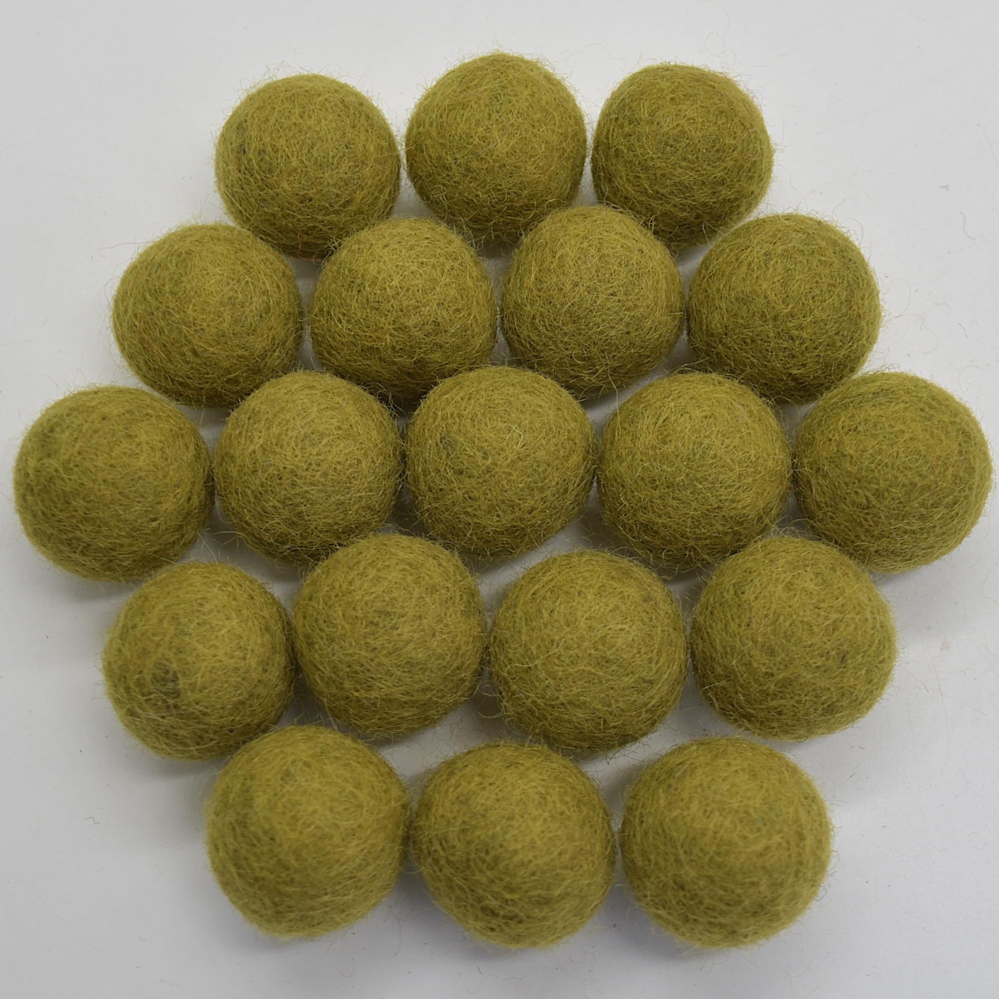 Oriental Direct Olive Green 100% Wool Felt Balls 2.5Cm- 10 Count