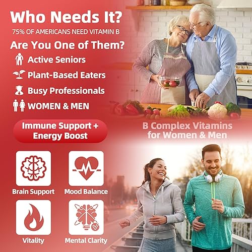 Miniatura 8 de Complejo de vitamina B  Metilcobalamina B12 + biotina 1000 mcg  Ashwagandha, L-teanina y metil folato - Gotas del complejo B, apoya la energía y la