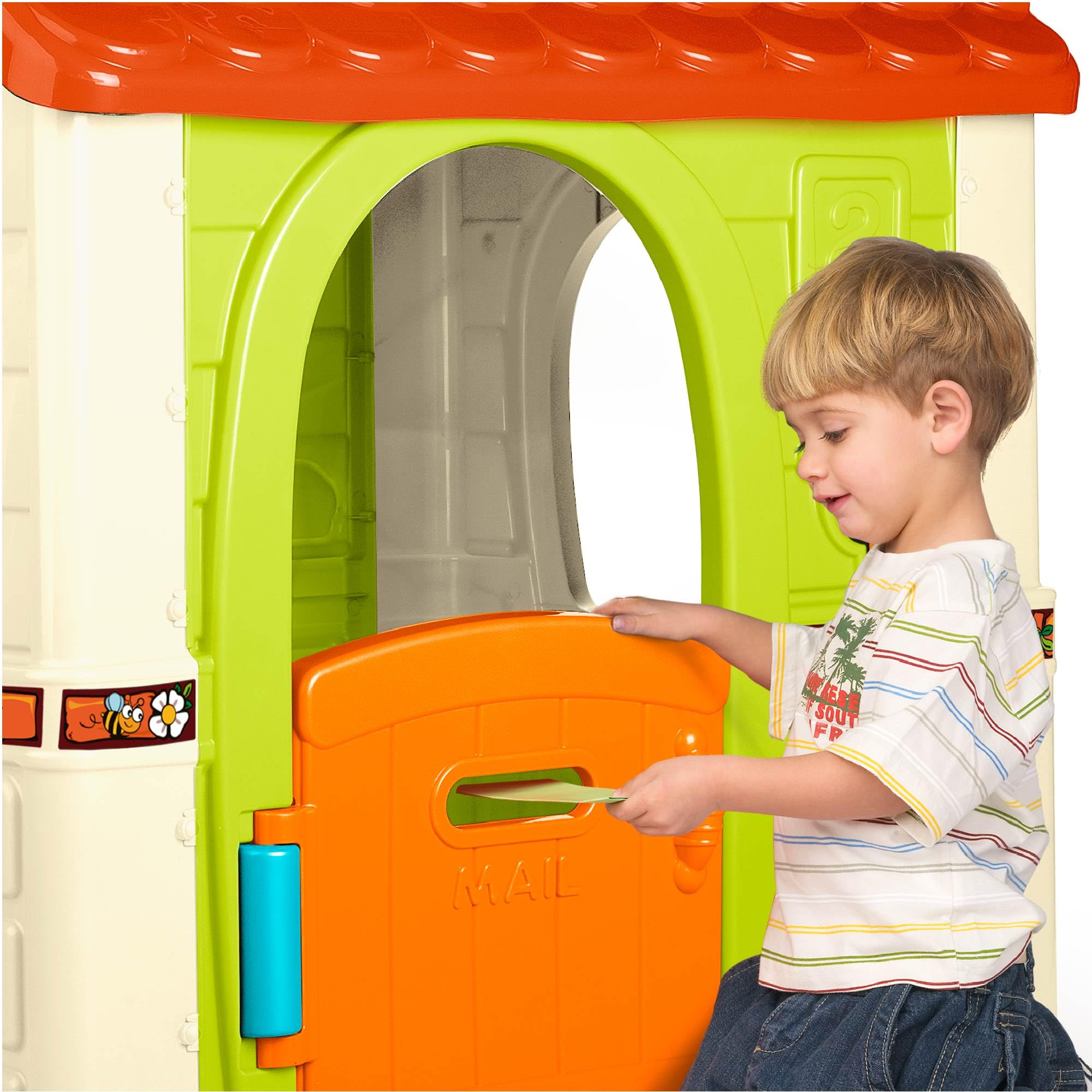 FEBER Fantasy House, Casetta Per Bambini con Porta Apribile, per Giocare in Casa o all'Aperto, Multicolore, Resistente e Facile da Montare, per Bambini e da 2 a 6 Anni, FEH17000