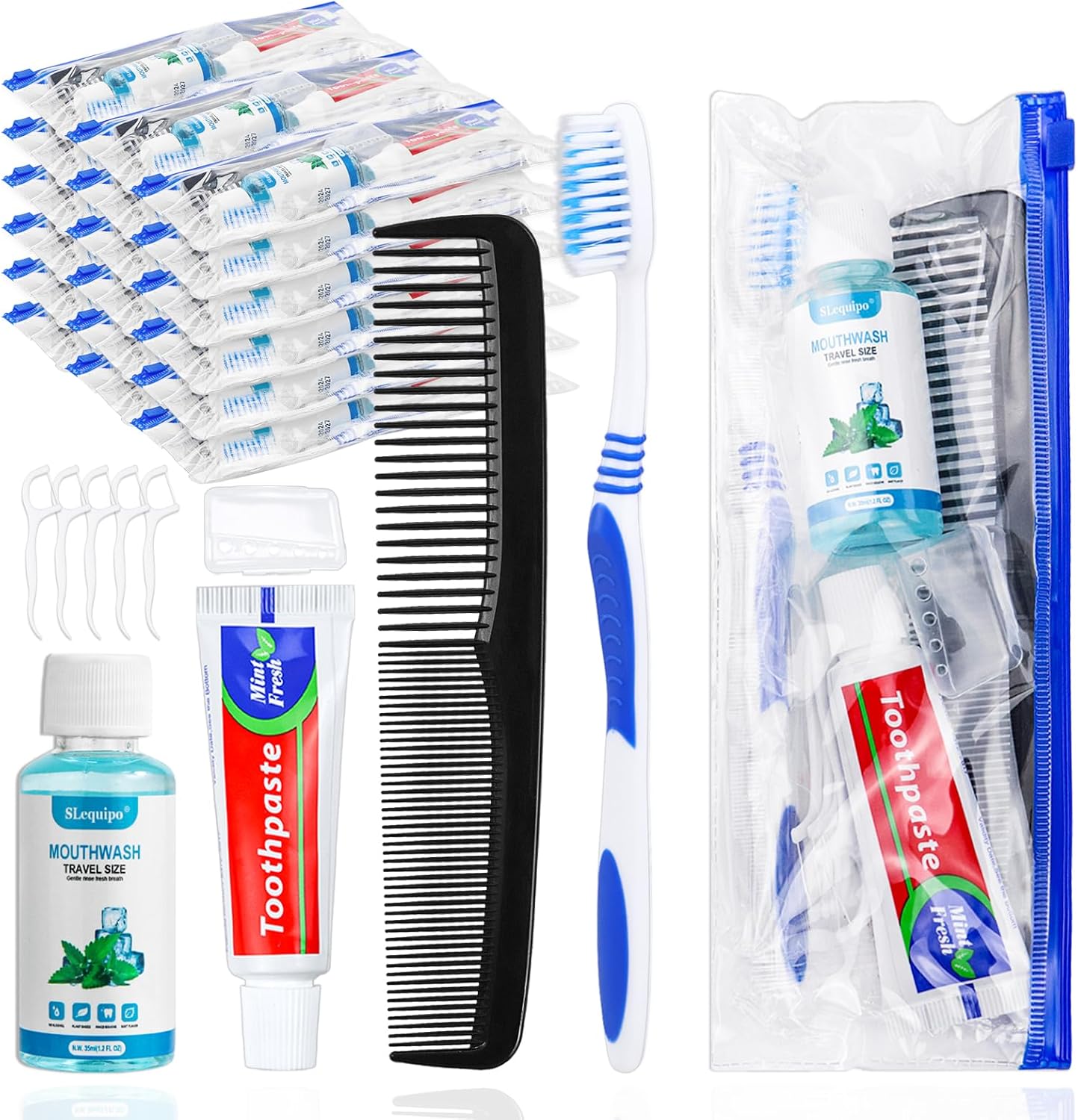 30 Set Travel Toothbrush Kit Bulk,Disposable Toothbrush with Toothpaste Set with Mouthwash,Toothpaste,Cover,Comb,Zip Bag,Floss Picks,Toothbrushes Set for Homeless,Travel 30 Set Travel Toothbrush Kit Bulk,Disposable Toothbrush with Toothpaste Set with Mouthwash,Toothpaste,Cover,Comb,Zip Bag,Floss Picks,Toothbrushes Set for Homeless,Travel