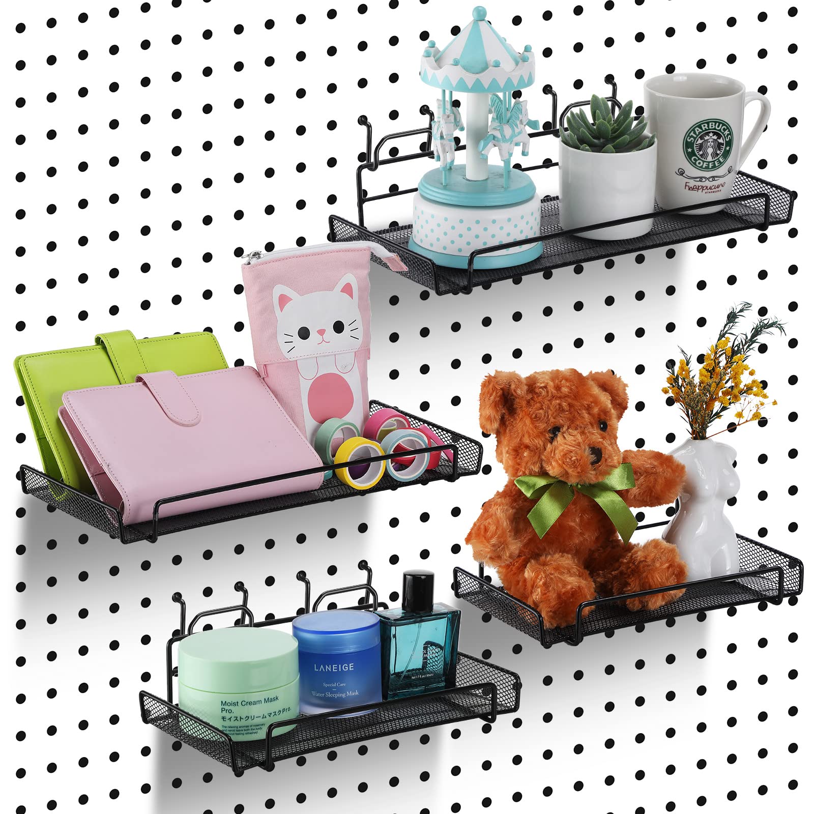 Buy 12 Pack Pegboard Shelves Pegboard Hooks Wall Organizer Peg Board